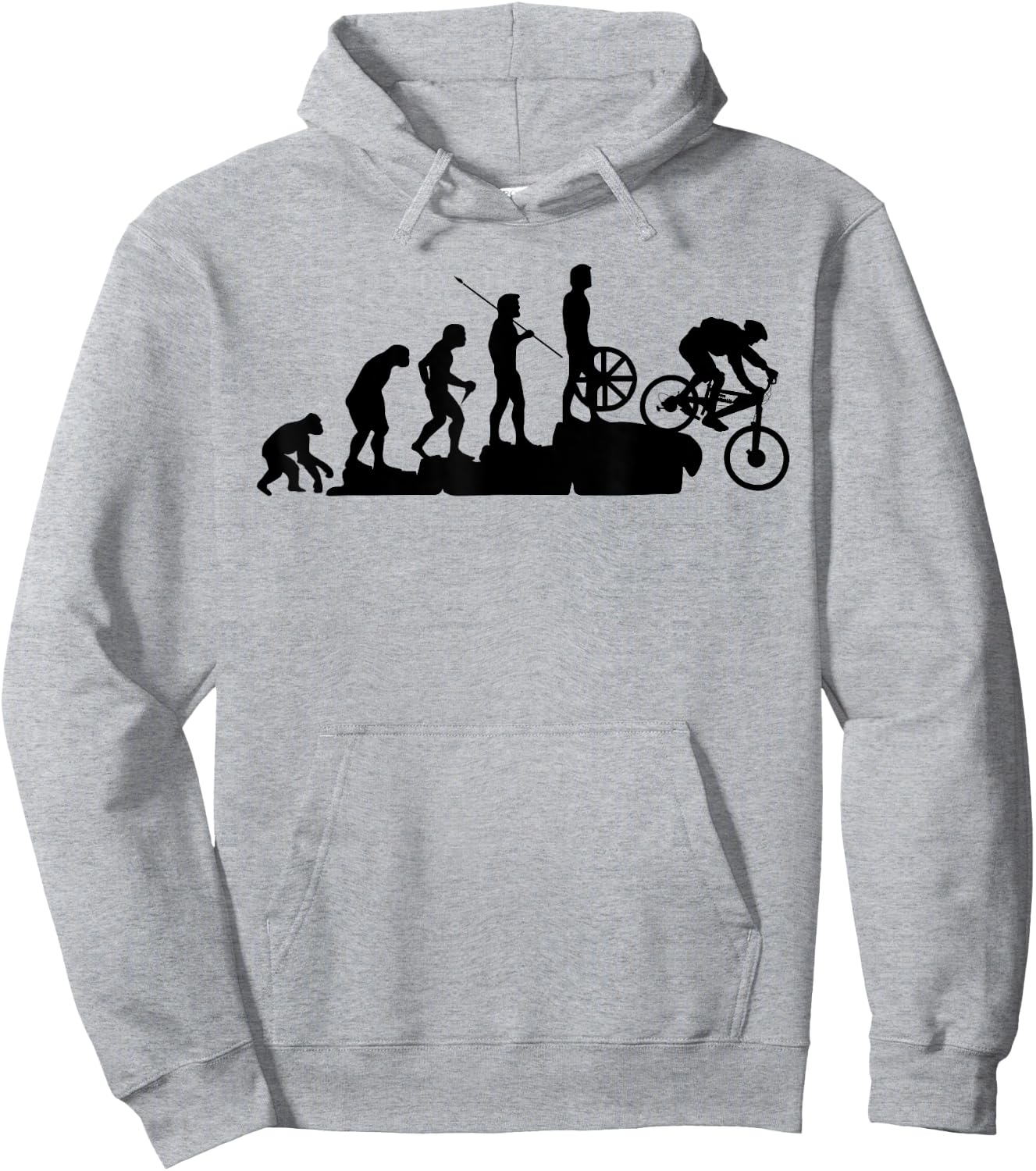 MTB mountain biker evolution downhill bike rider gift Hoodie - Hoodie | Ash