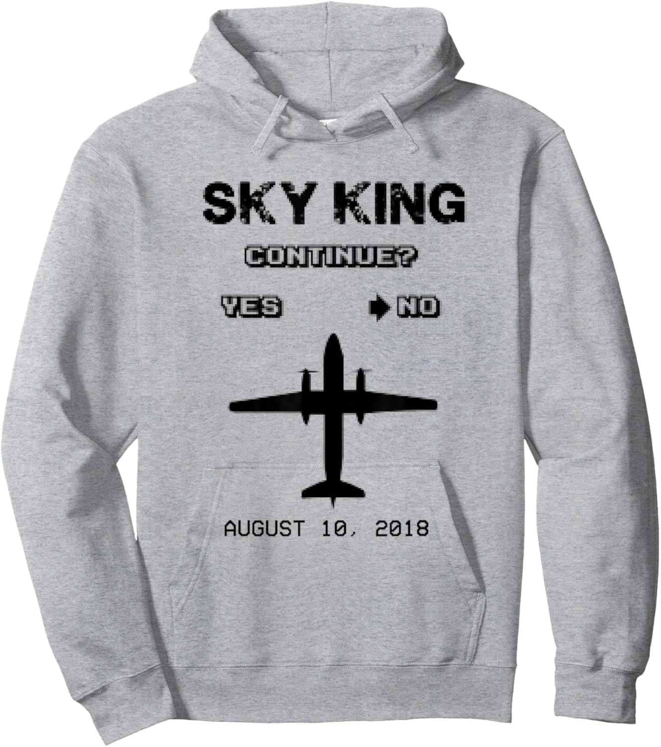 Sky King - Fly it Like You Stole It - Plane Continue Hoodie - Hoodie | Ash