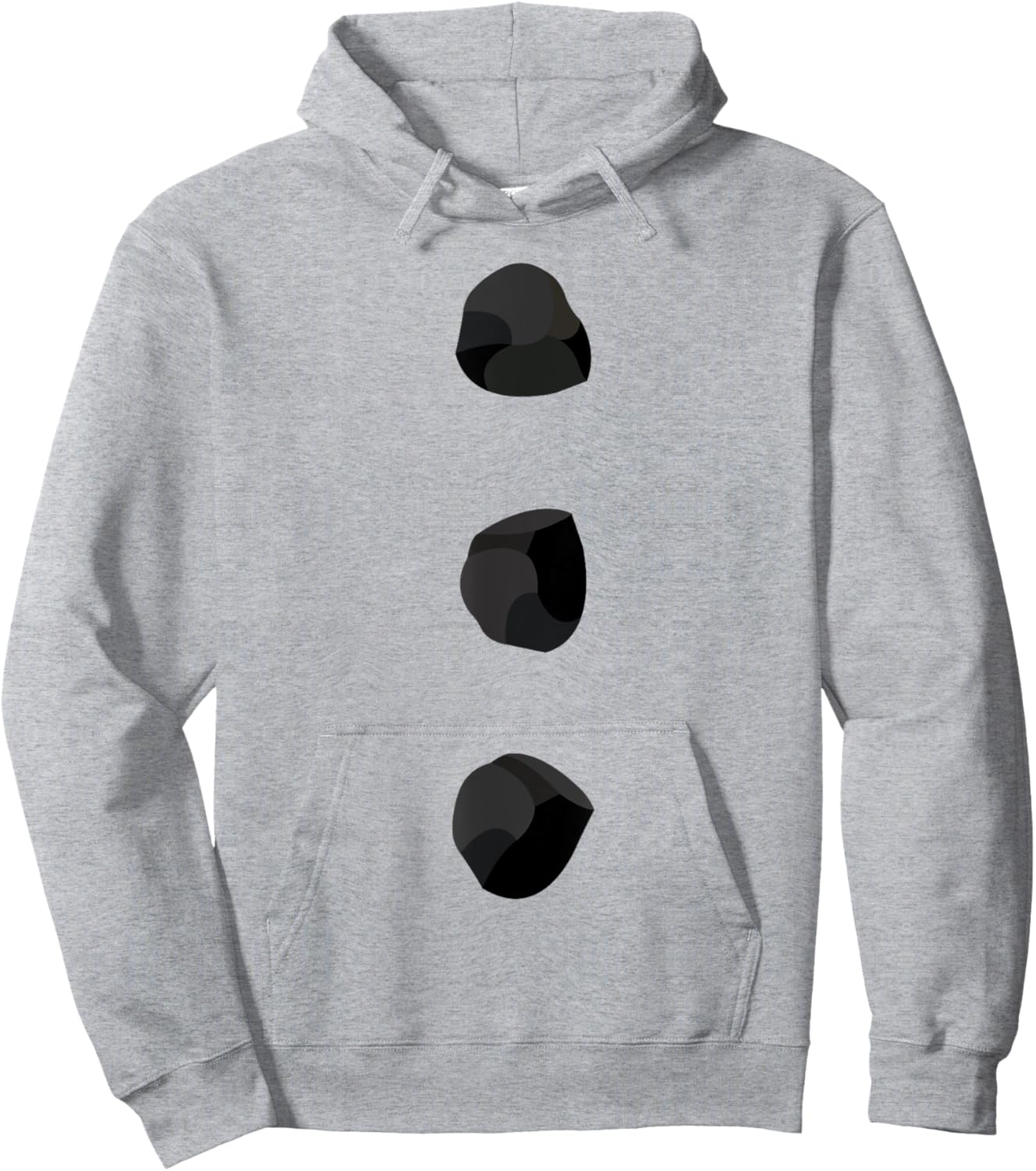 Snowman Costume Shirt Three Black Buttons on White Hoodie - Hoodie | Ash