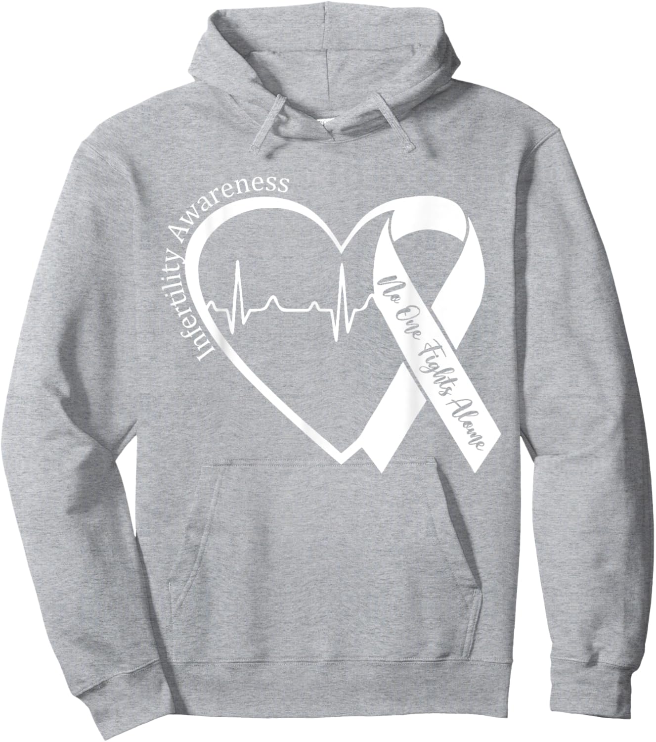 Infertility Awareness Heart Orange Ribbon IVF Transfer Day Hoodie - Hoodie | Ash
