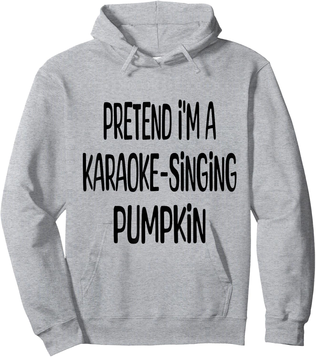 Pretend I'm A Karaoke Singing Pumpkin Lazy Halloween Costume Hoodie - Hoodie | Ash