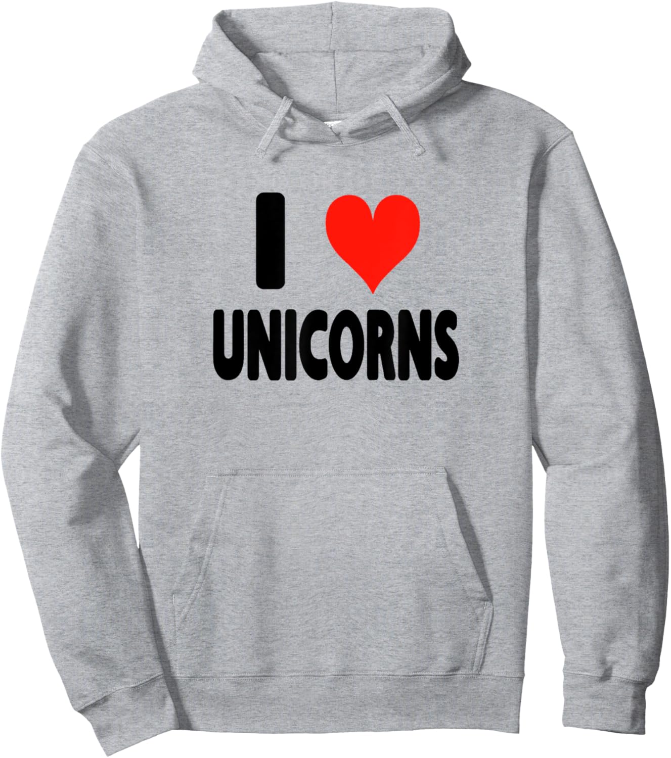I Love Unicorns - Heart Hoodie - Hoodie | Ash