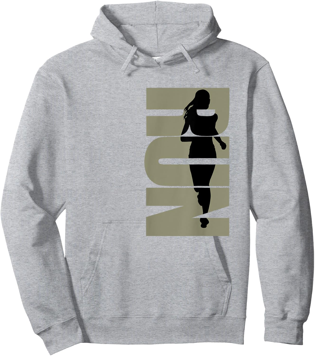 Ladies Run logo sand Hoodie - Hoodie | Ash