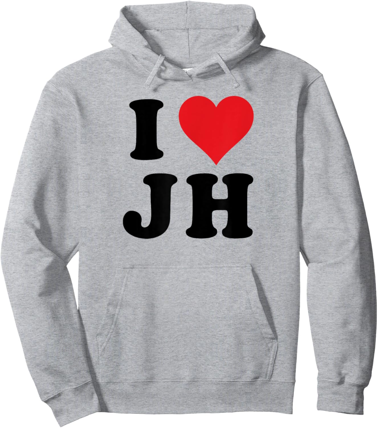 I Heart JH Initials I Love J.H. First And Last Name J H Hoodie - Hoodie | Ash