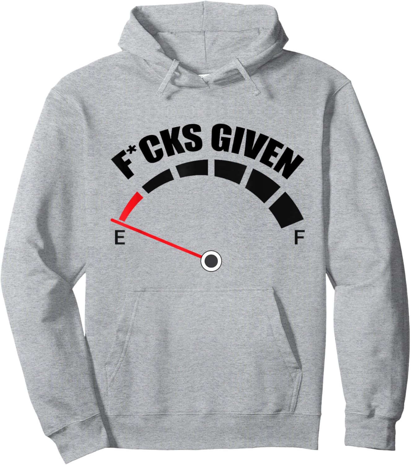 Zero Fucks Given Fuel Gauge Sarcastic Adult Humor Hoodie - Hoodie | Ash