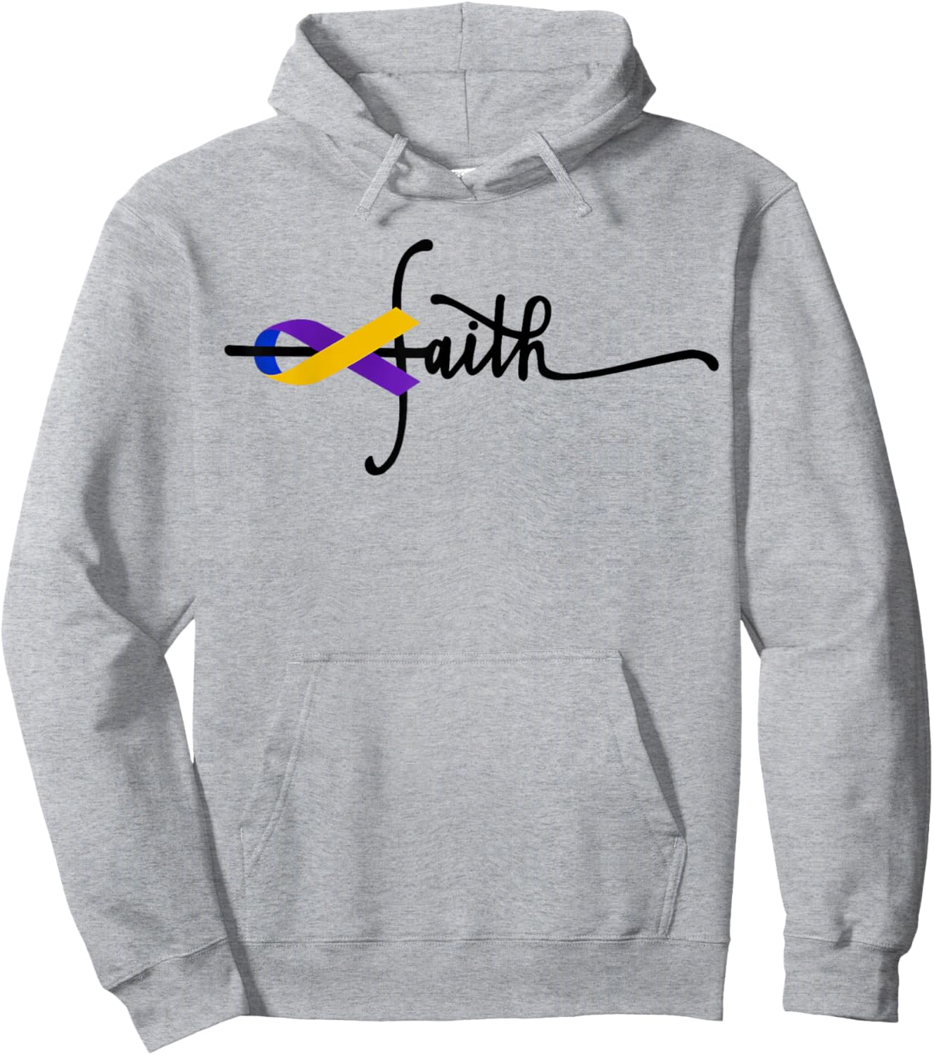Bladder Cancer Faith Ribbon Warrior Bladder Cancer Awareness Hoodie - Hoodie | Ash
