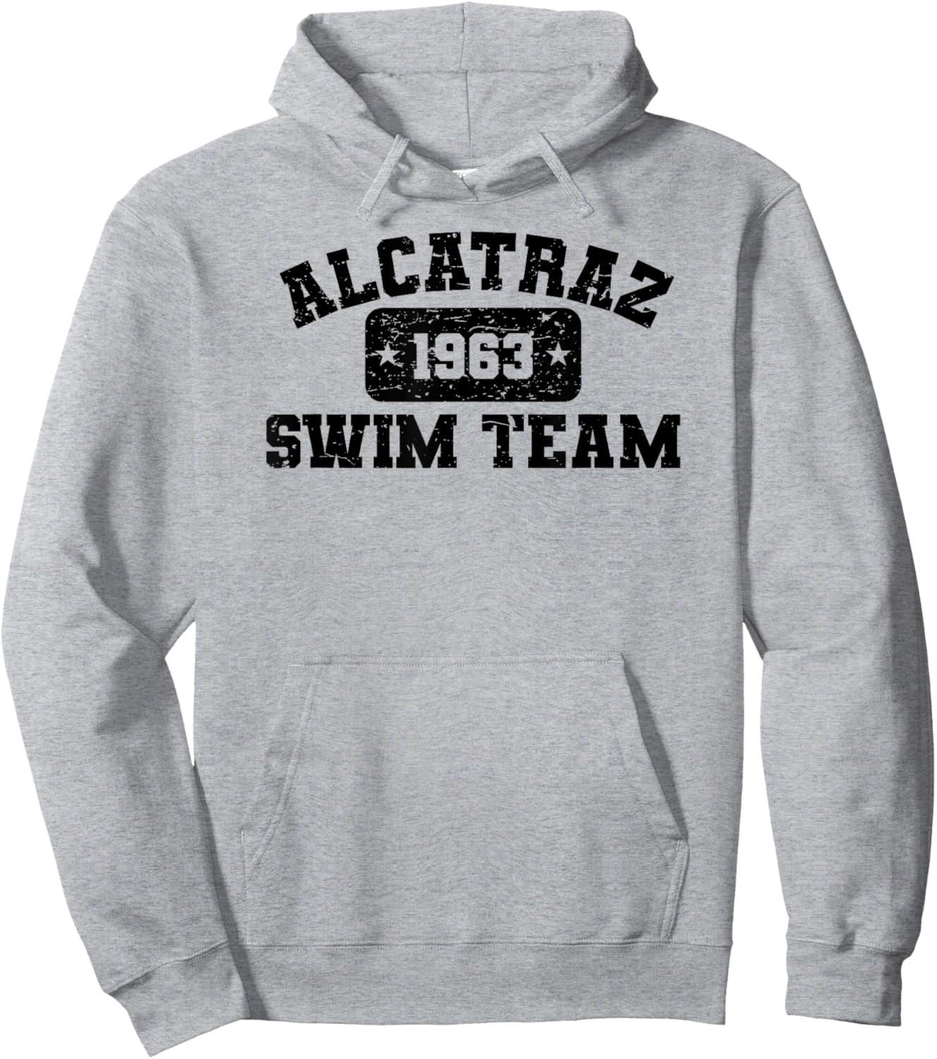 Old Man and the Ts Alcatraz Swim Team - Vintage Athletic Distressed Hoodie - Hoodie | Ash