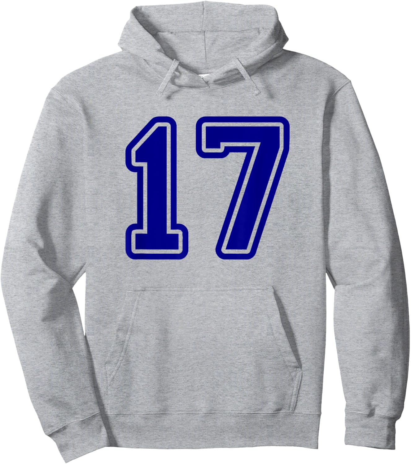Number #17 Blue Varsity Favorite Number 17 Hoodie - Hoodie | Ash