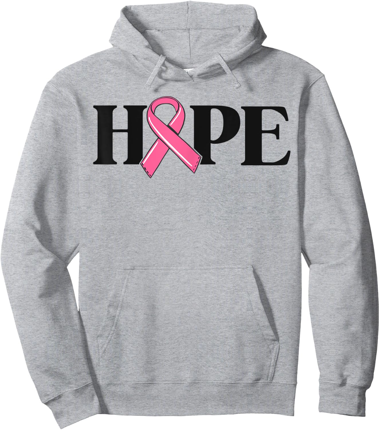 Hope Breast Cancer Shirts Gift Ribbon Awareness Hoodie - Hoodie | Ash