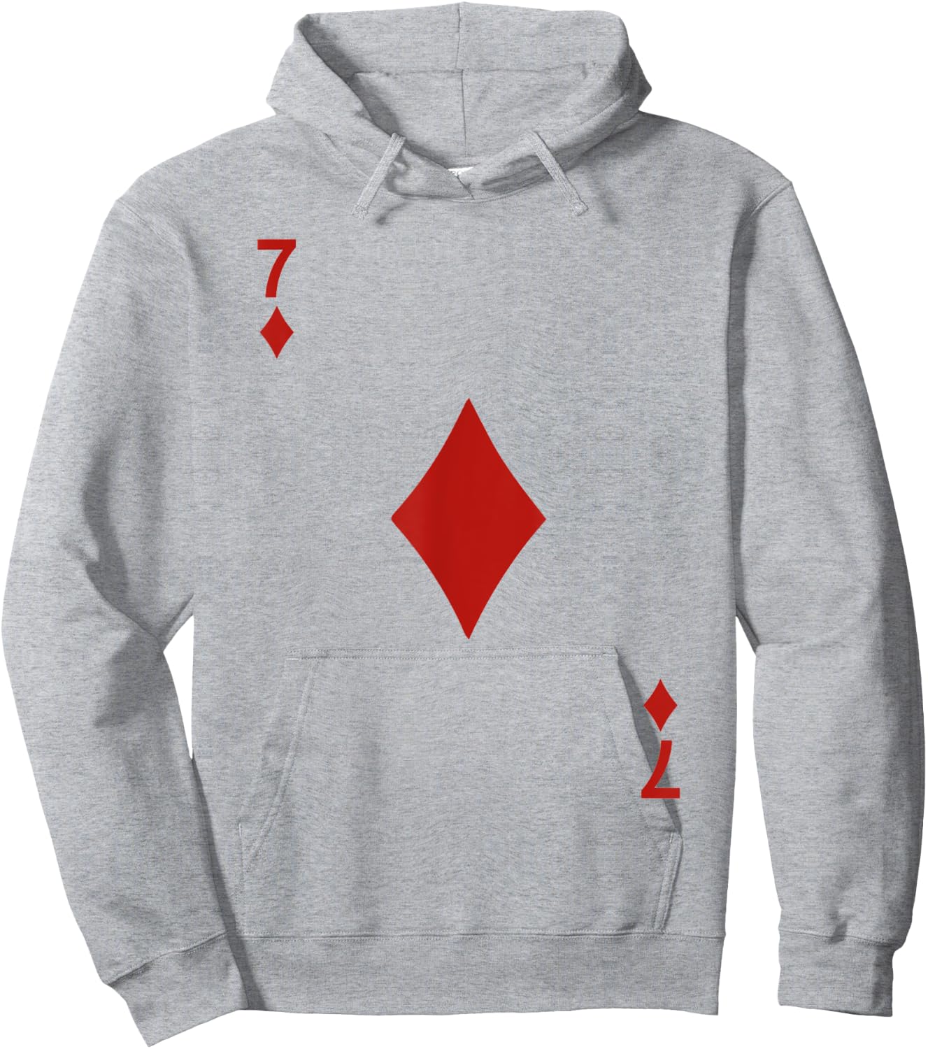 Seven of Diamonds 7 Blackjack Playing Cards Hoodie - Hoodie | Ash
