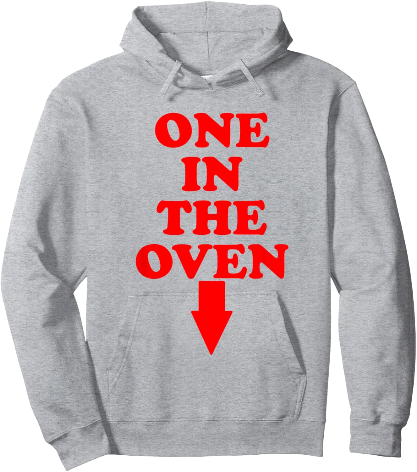 ONE IN THE OVEN - funny vintage 80's down arrow design Hoodie - Hoodie | Ash