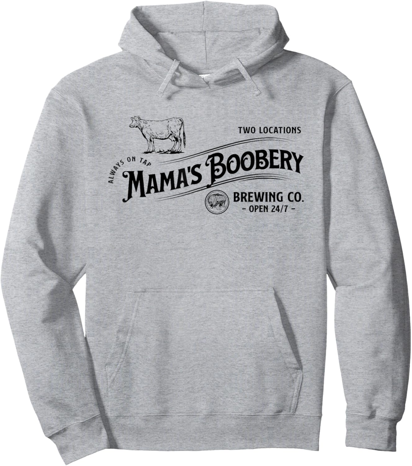 Mama's Boobery Always on Tap Funny Breastfeeding Hoodie - Hoodie | Ash