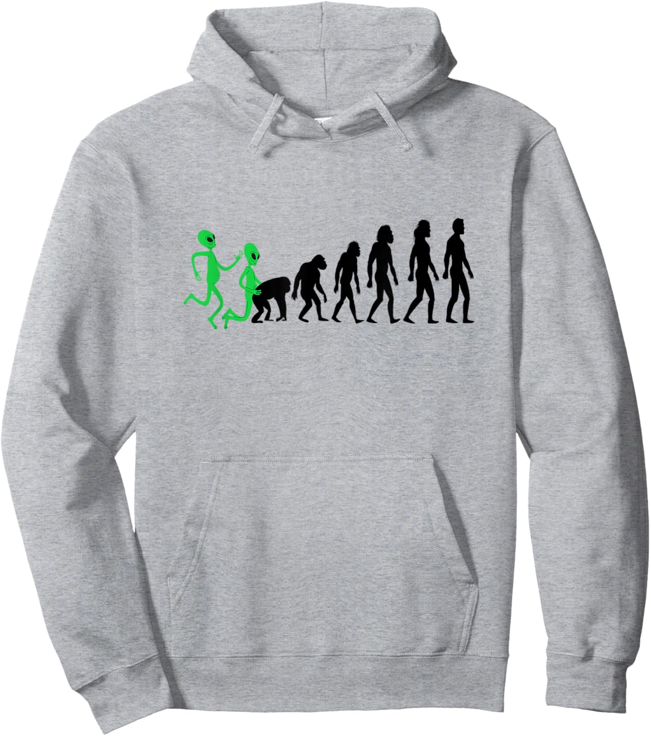Alien Evolution Funny Pre Astronautics Funny Hoodie - Hoodie | Ash