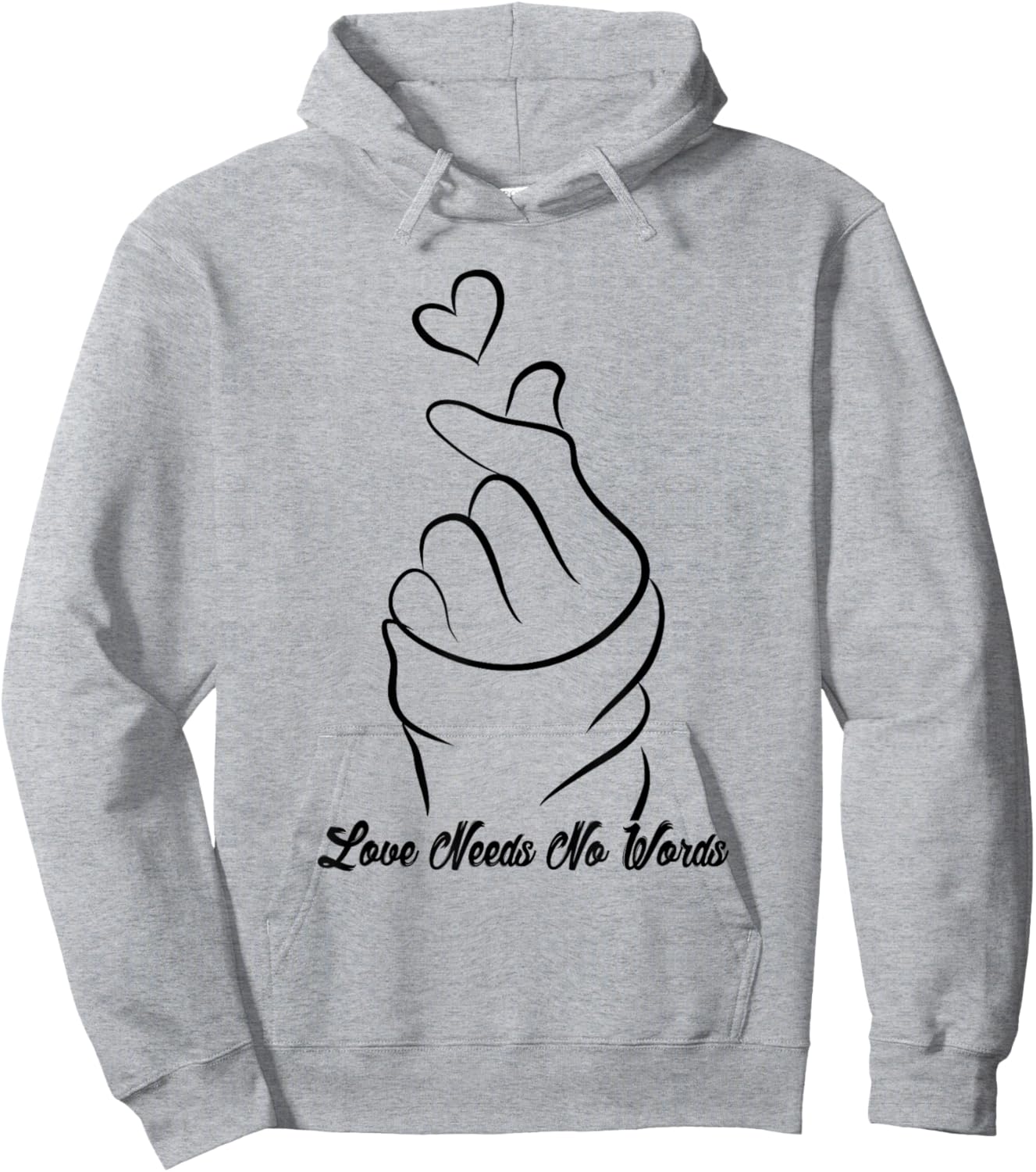 Love Need No Words Emotions Love Sign Finger Love Quotes Hoodie - Hoodie | Ash
