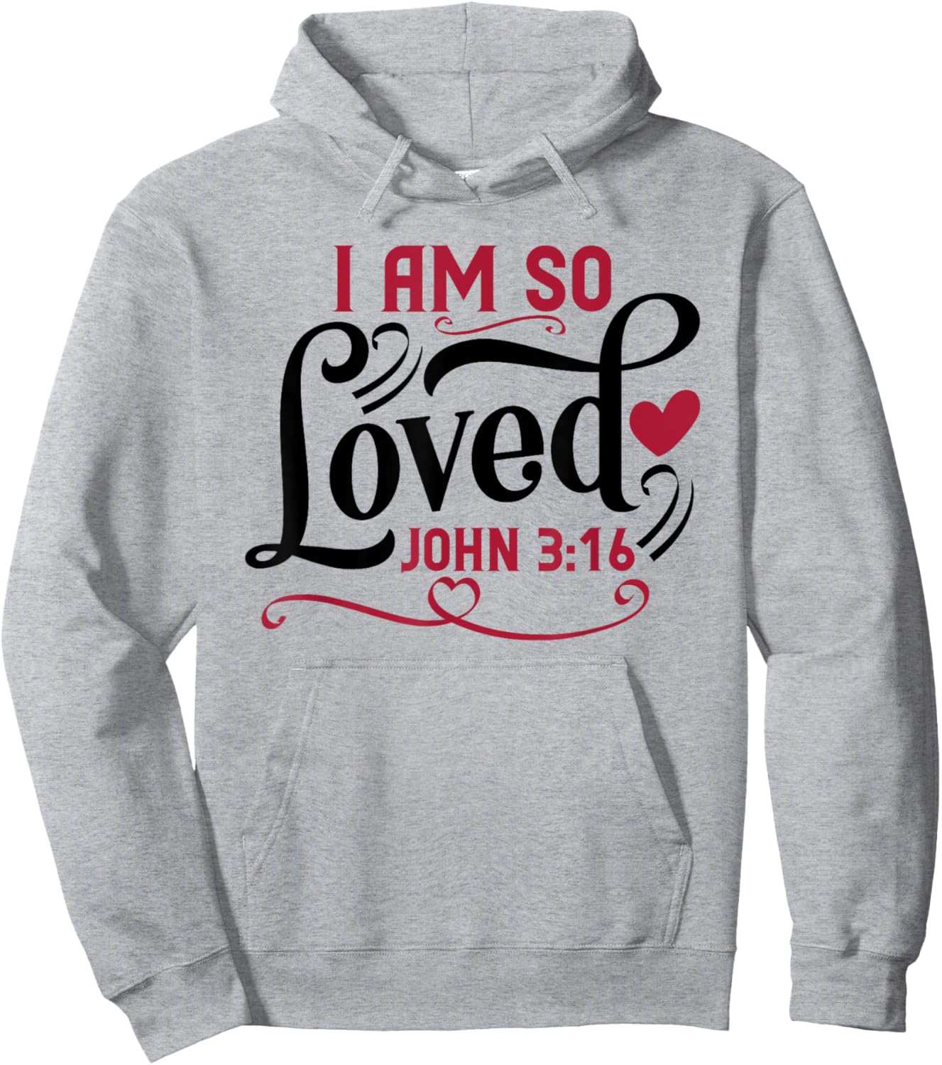 Inspired In The Bible I Am So Loved , -Adults, -Kids, Grey, Small, Short Sleeve Hoodie - Hoodie | Ash
