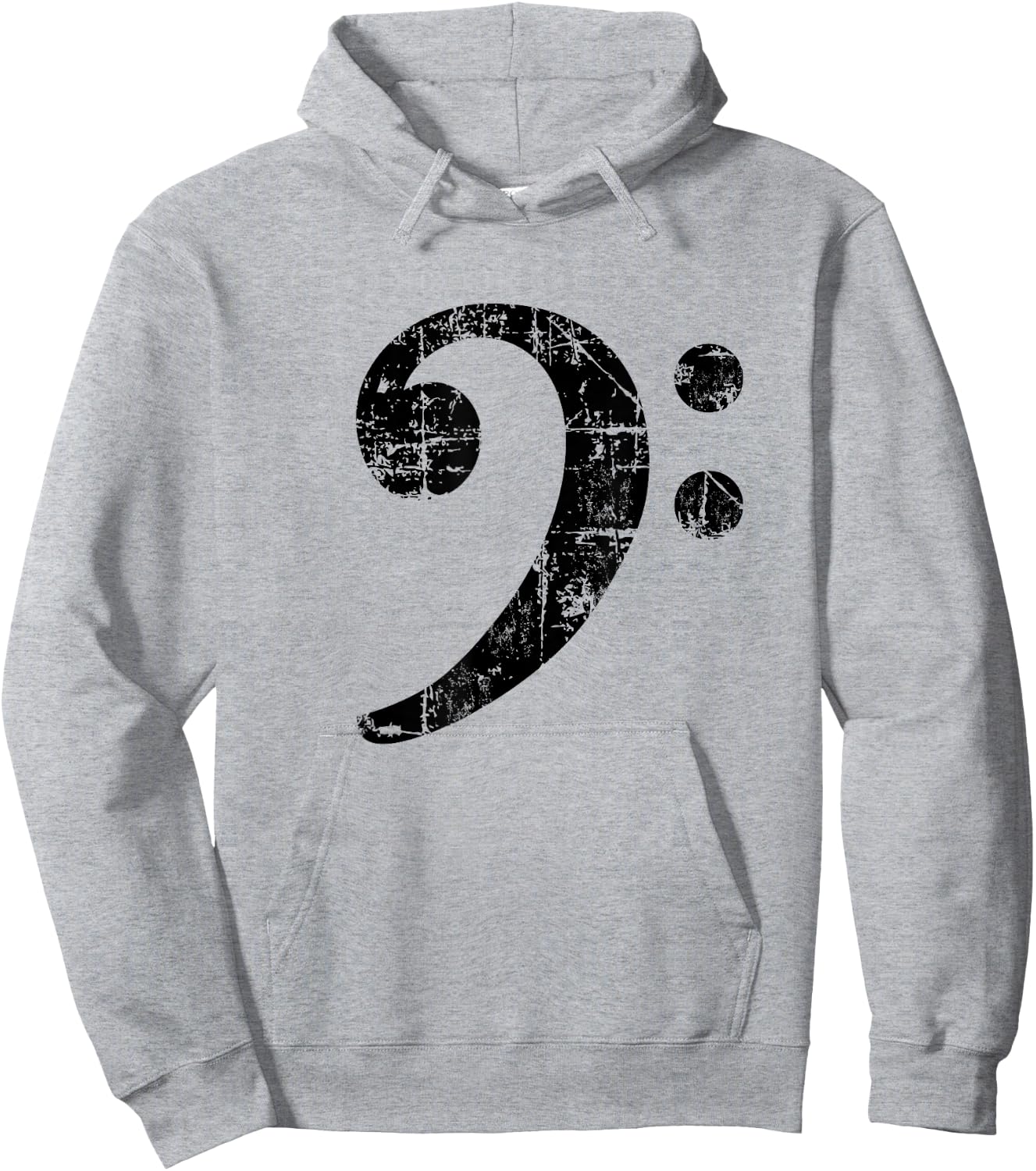 Bass Clef (Vintage Black) Bassist Bass Player Hoodie - Hoodie | Ash
