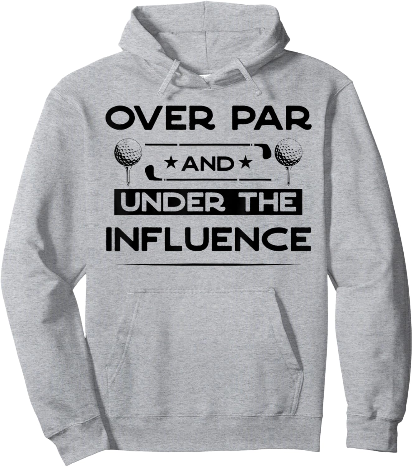 Over Par And Under The Influence Drinking Beer Funny Golfing Hoodie - Hoodie | Ash