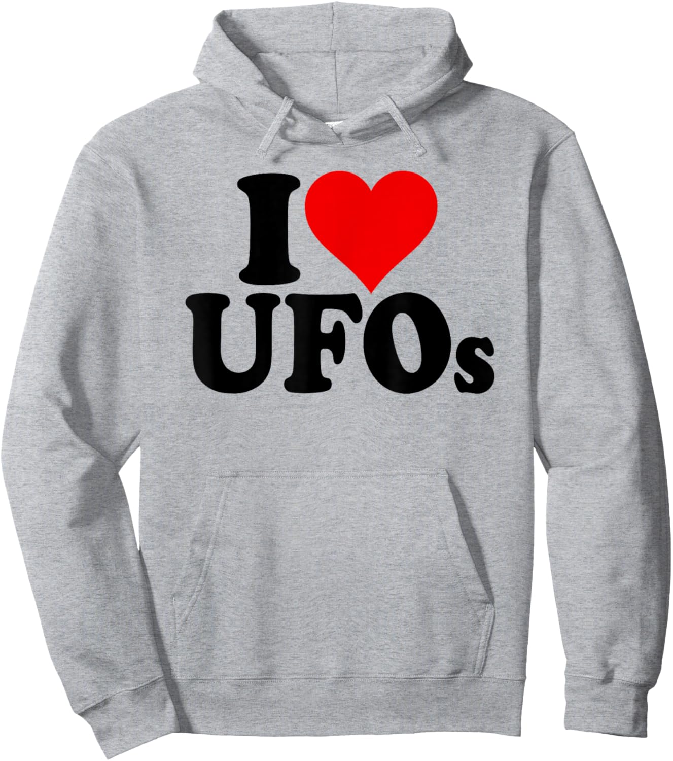 I Love Heart Ufo Ufos Hoodie - Hoodie | Ash