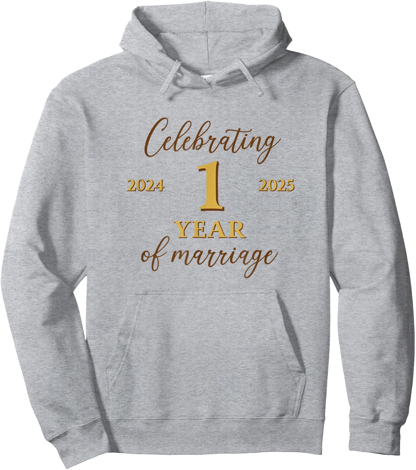 Funny 1 Year of Marriage 2024 1st Wedding Anniversary Hoodie - Hoodie | Ash