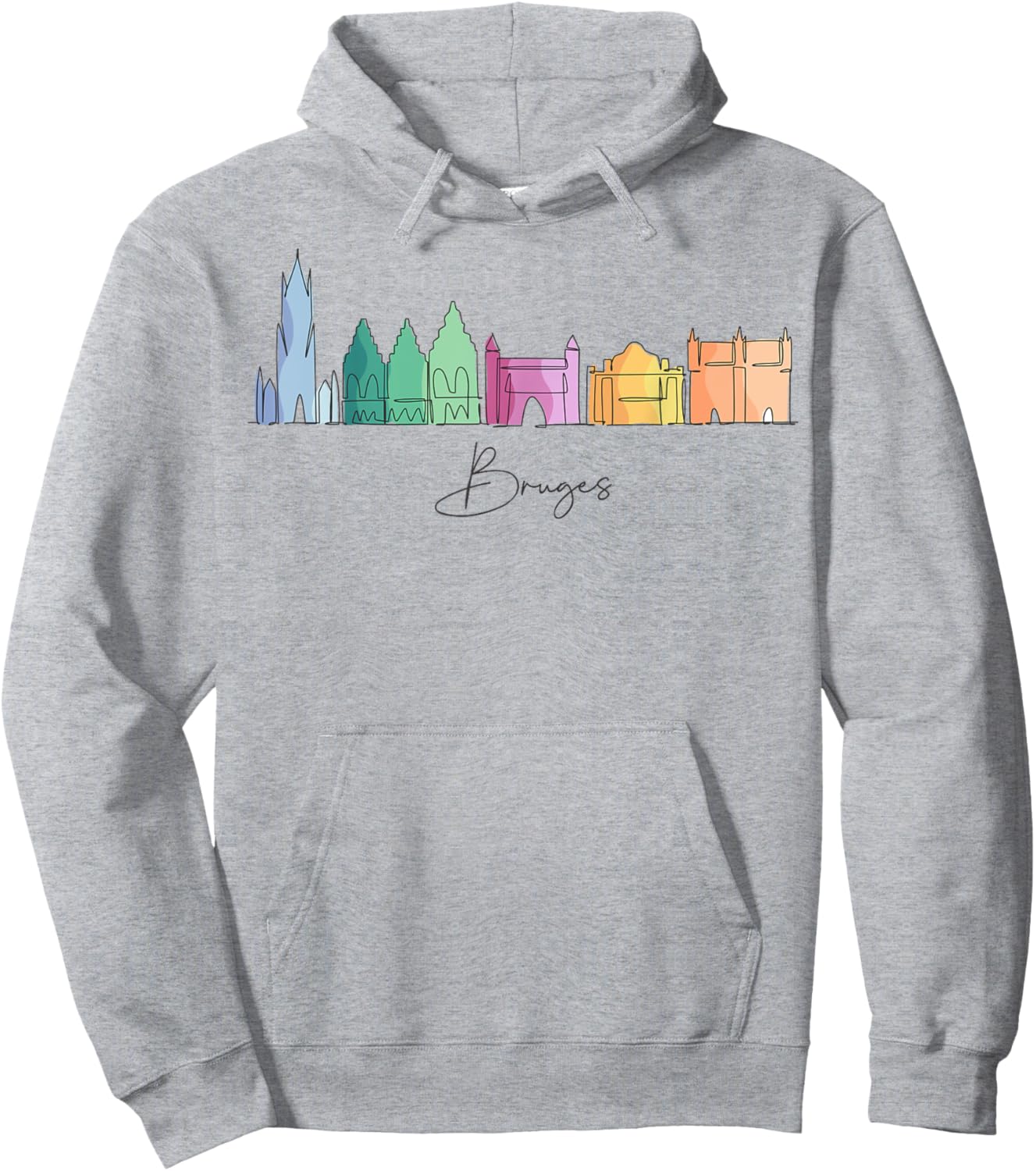 Travel Europe Belgium Bruges Family Vacation Souvenir Hoodie - Hoodie | Ash