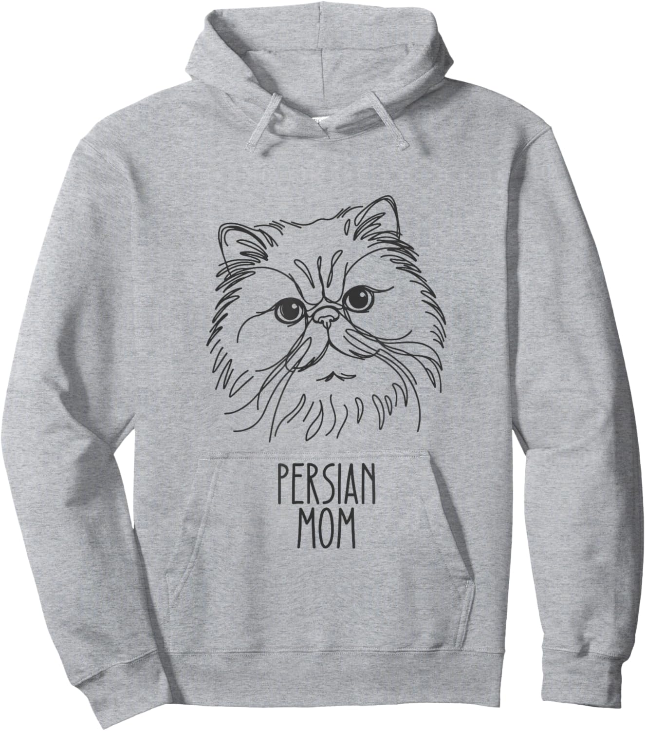 Line Art Best Cat Mom Women - Persian Cat Hoodie - Hoodie | Ash