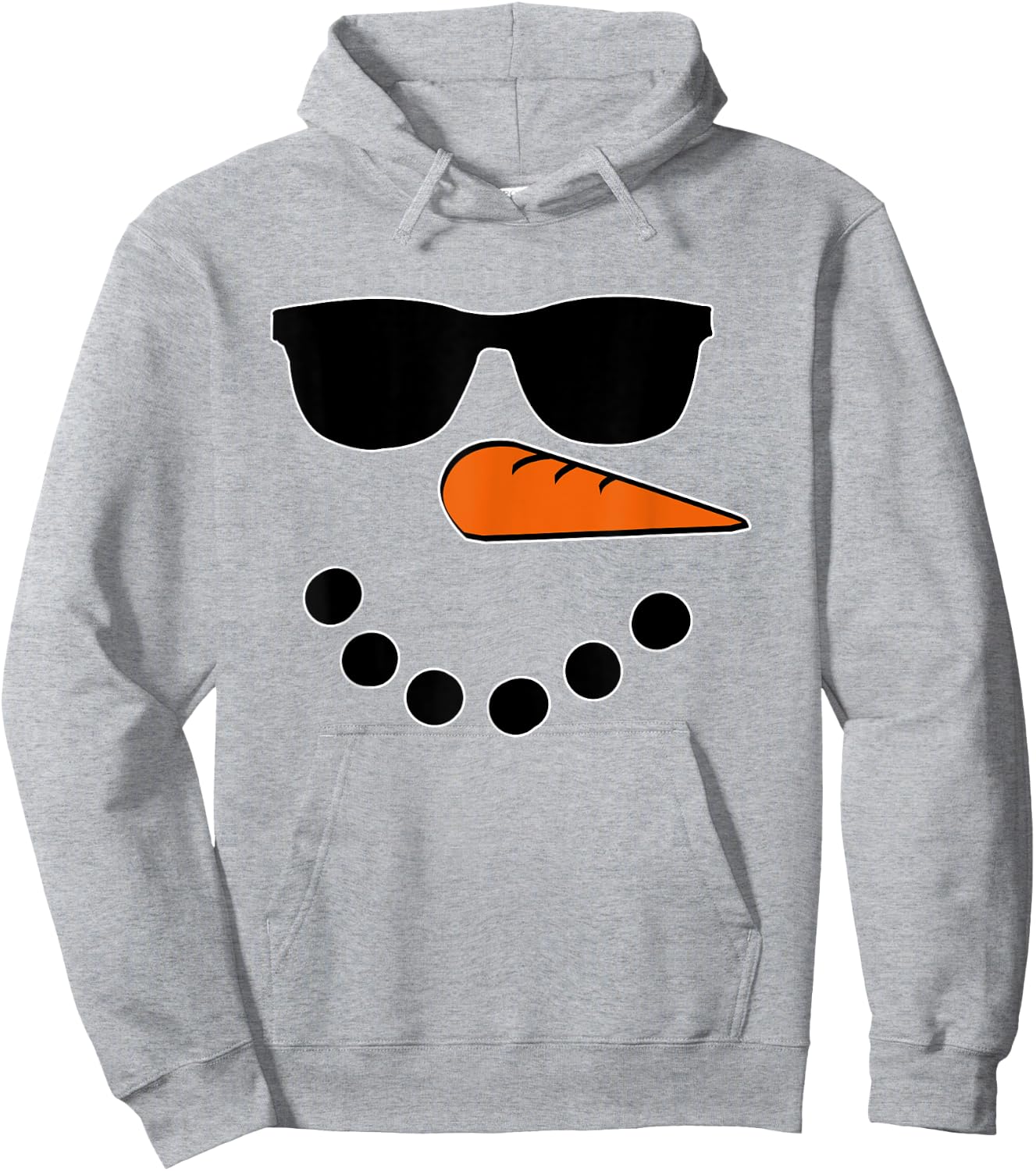 Snowman Face Christmas Funny Santa Claus Sunglass Cool Hoodie - Hoodie | Ash