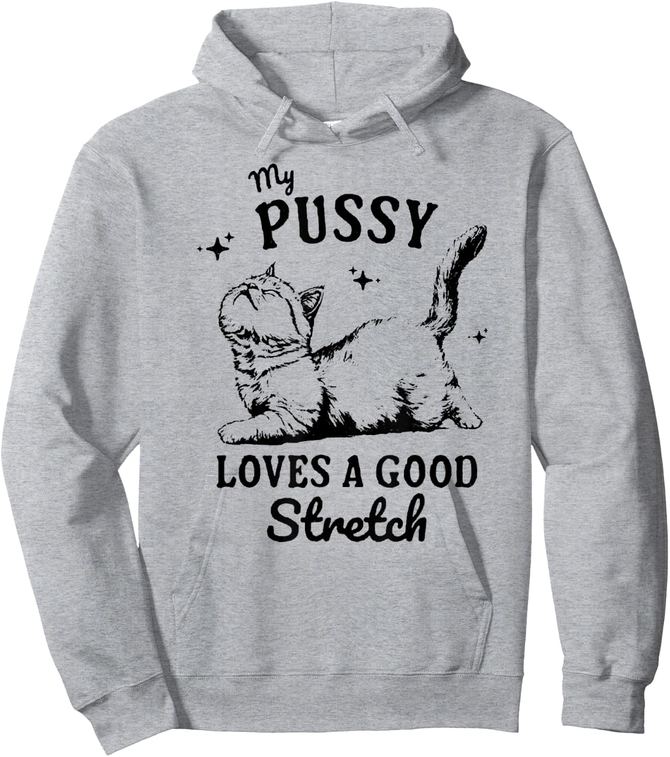 My Pussy Love A Good Stretch, Funny Raunchy Cat, Funny Meme Hoodie - Hoodie | Ash