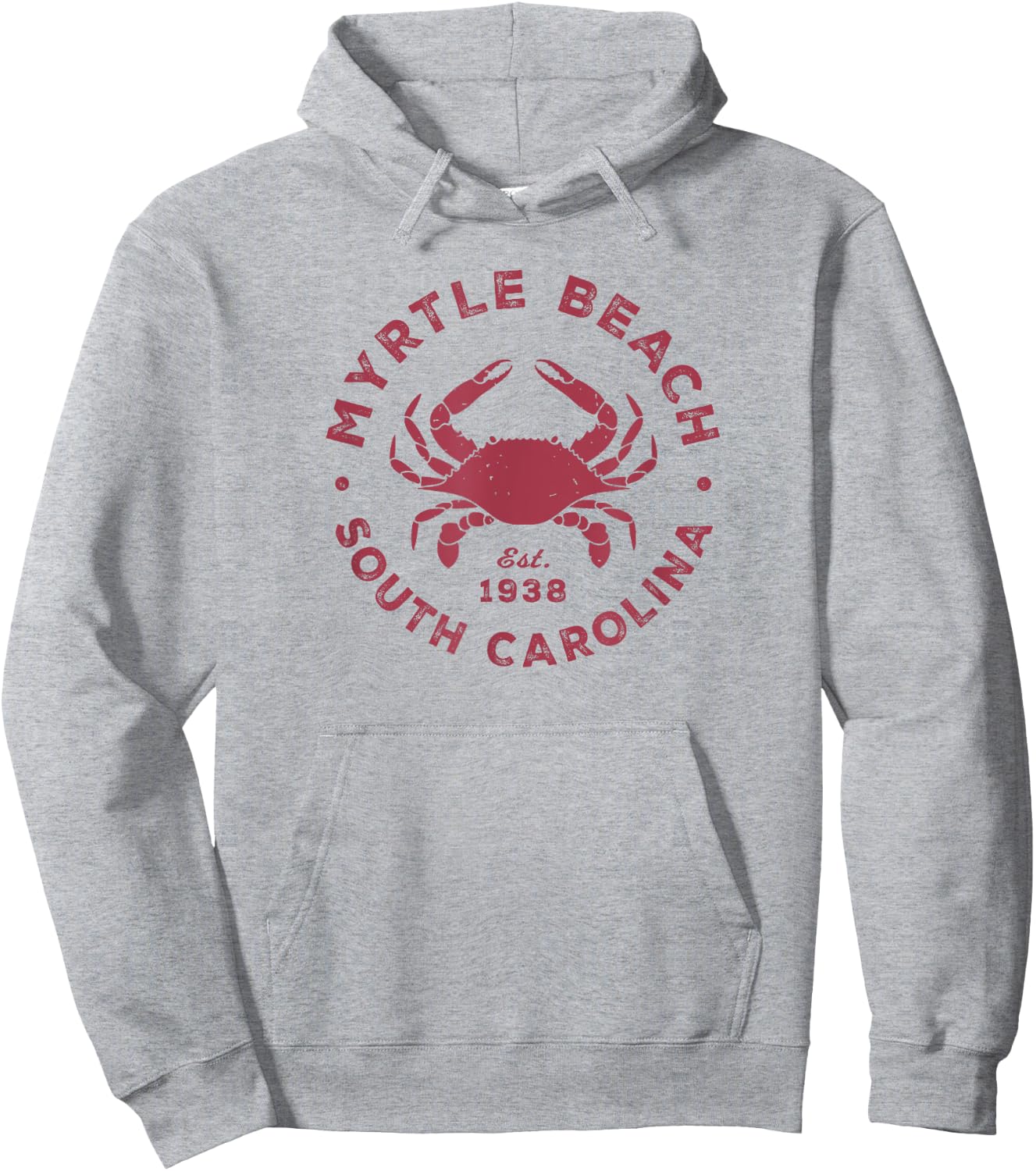 Myrtle Beach South Carolina Blue Crab Vacation Souvenir Hoodie - Hoodie | Ash