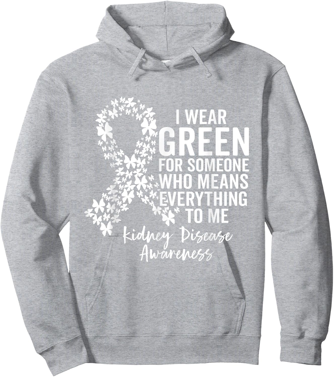 Support Squad I Wear Green for Kidney Disease Awareness Hoodie - Hoodie | Ash