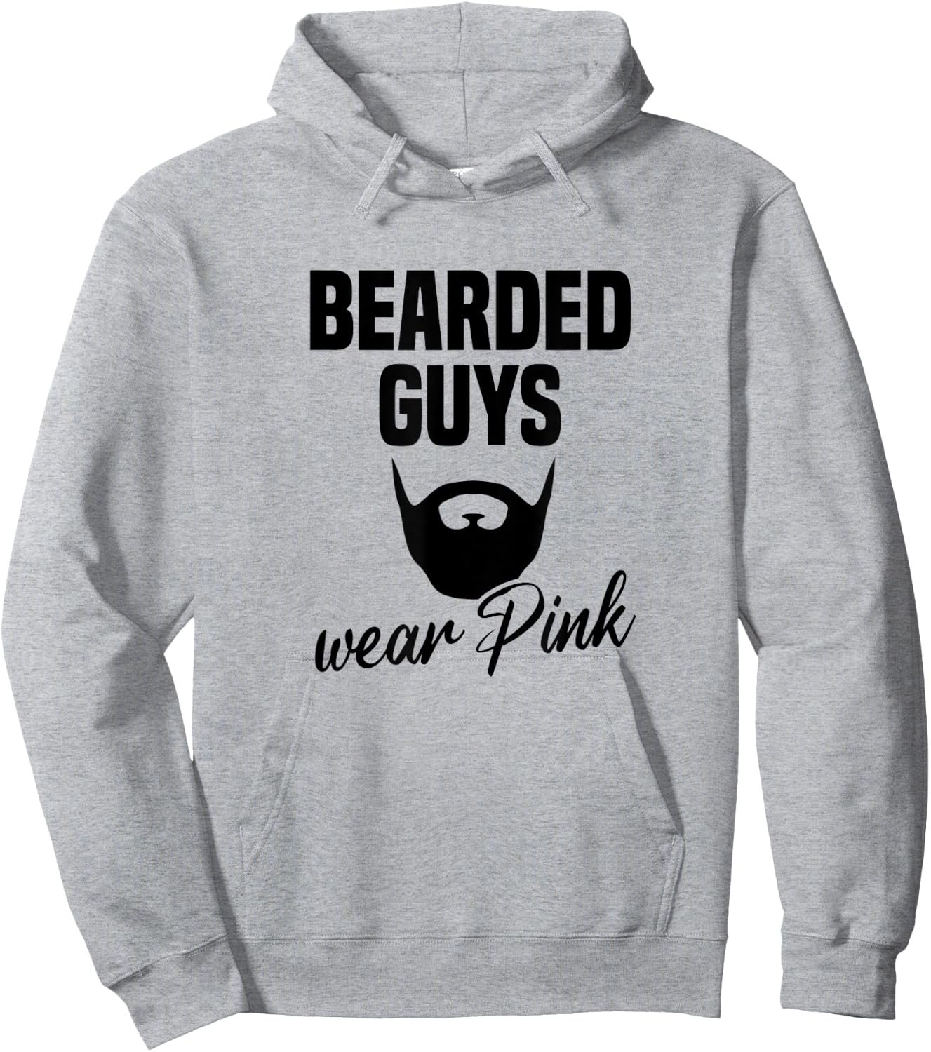 Bearded Guys Wear Pink Breast Cancer Awareness Hoodie - Hoodie | Ash