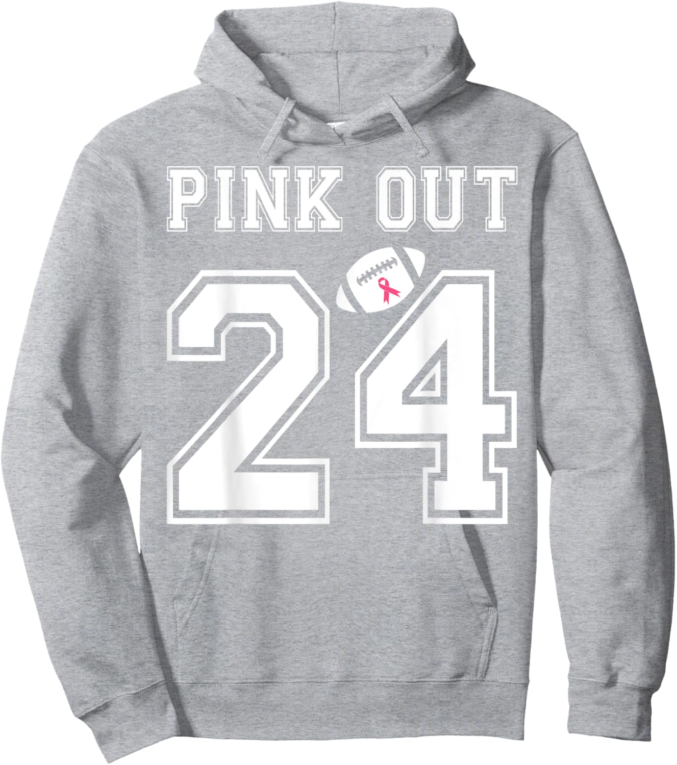 Pink Out 2024 Football Team Breast Cancer Awareness Month Hoodie - Hoodie | Ash