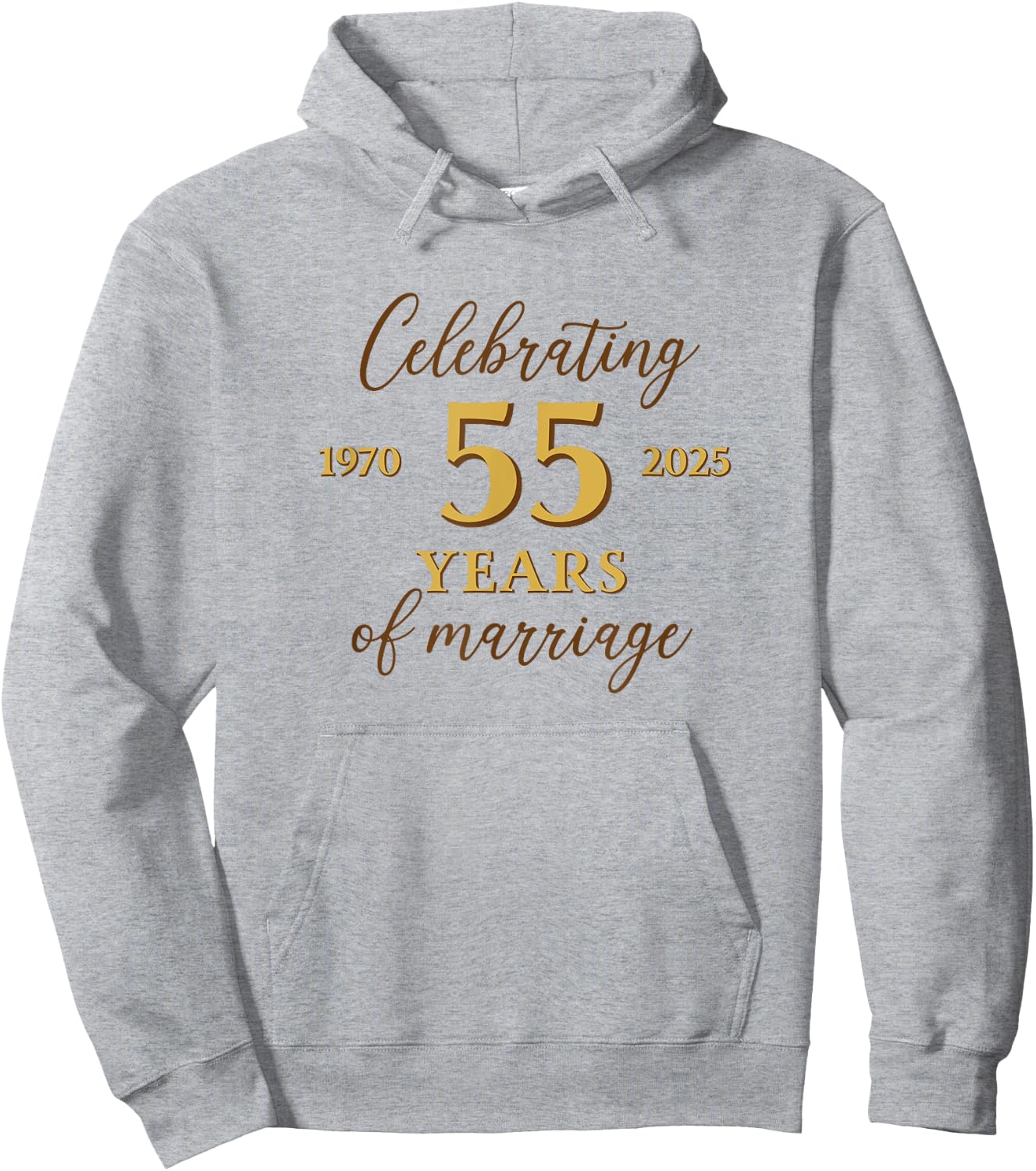 Funny 55 Years of Marriage 1970 55th Wedding Anniversary Hoodie - Hoodie | Ash