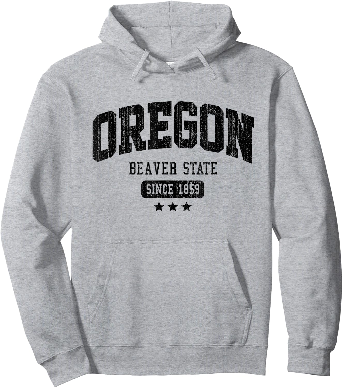 Vintage Oregon Beaver State Athletic Black Rough Text Hoodie - Hoodie | Ash