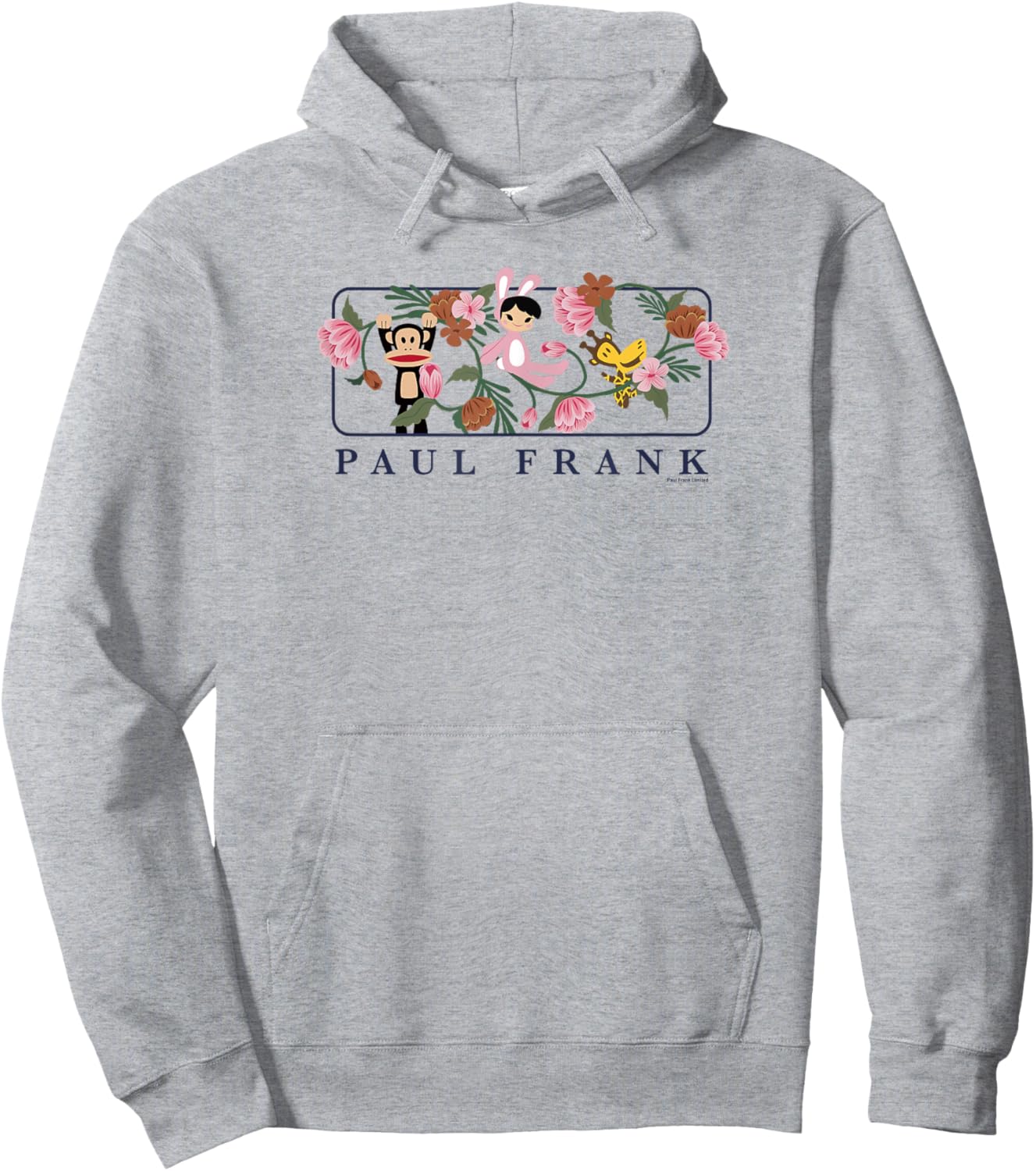 Paul Frank Julius & Bunny Girl Groovy Retro Floral Spring Hoodie - Hoodie | Ash