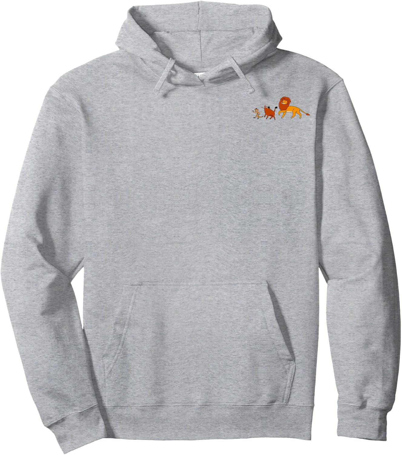 Disney The Lion King Simba Timon Pumbaa Left Chest Doodle Hoodie - Hoodie | Ash