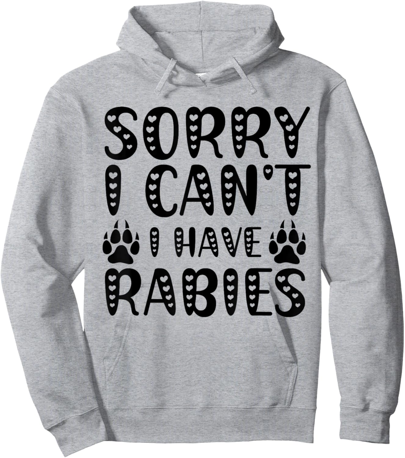 Sorry I Can't I Have Rabies Funny Meme Humorous Men Women Hoodie - Hoodie | Ash