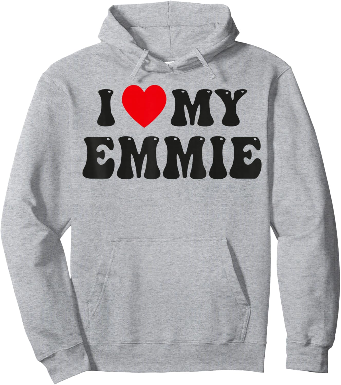 I Love My Emmie Funny Valentine Red Heart Love Women Emmie Hoodie - Hoodie | Ash