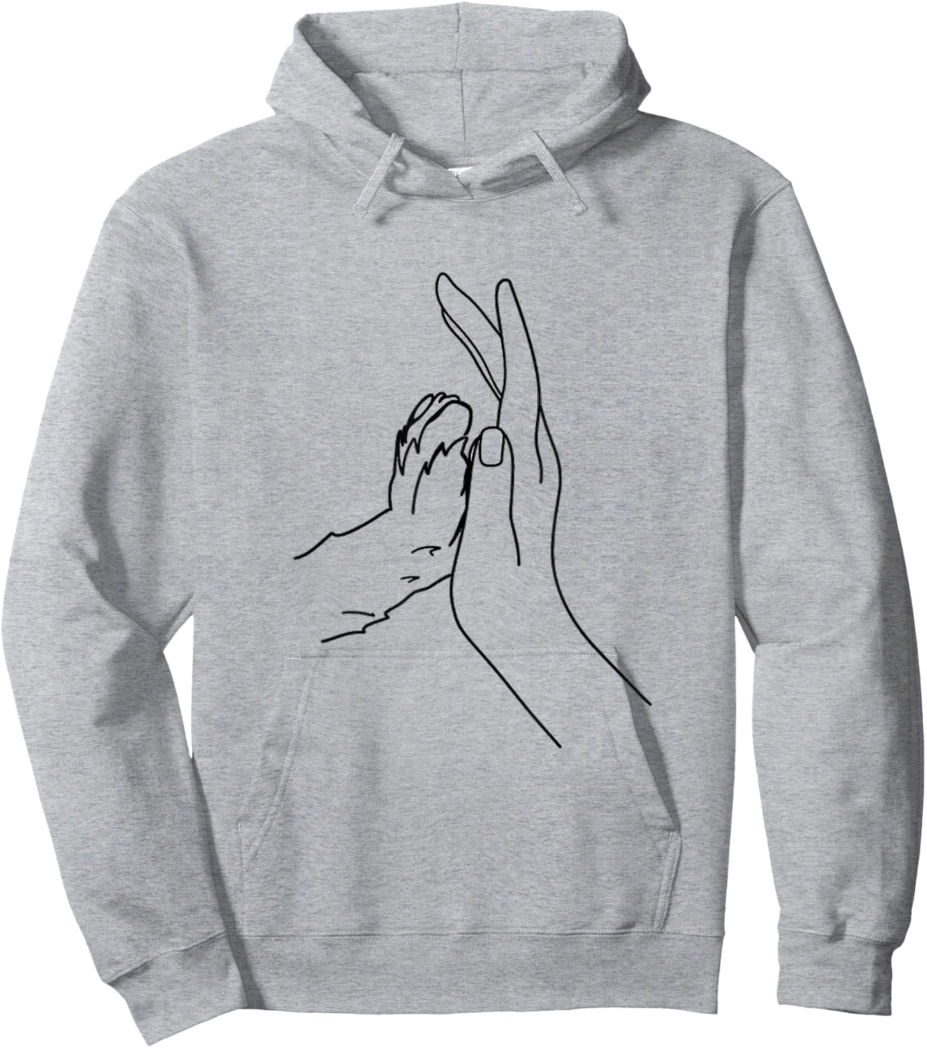 Adorable High Five Dog Paw and Human Hand Hoodie - Hoodie | Ash