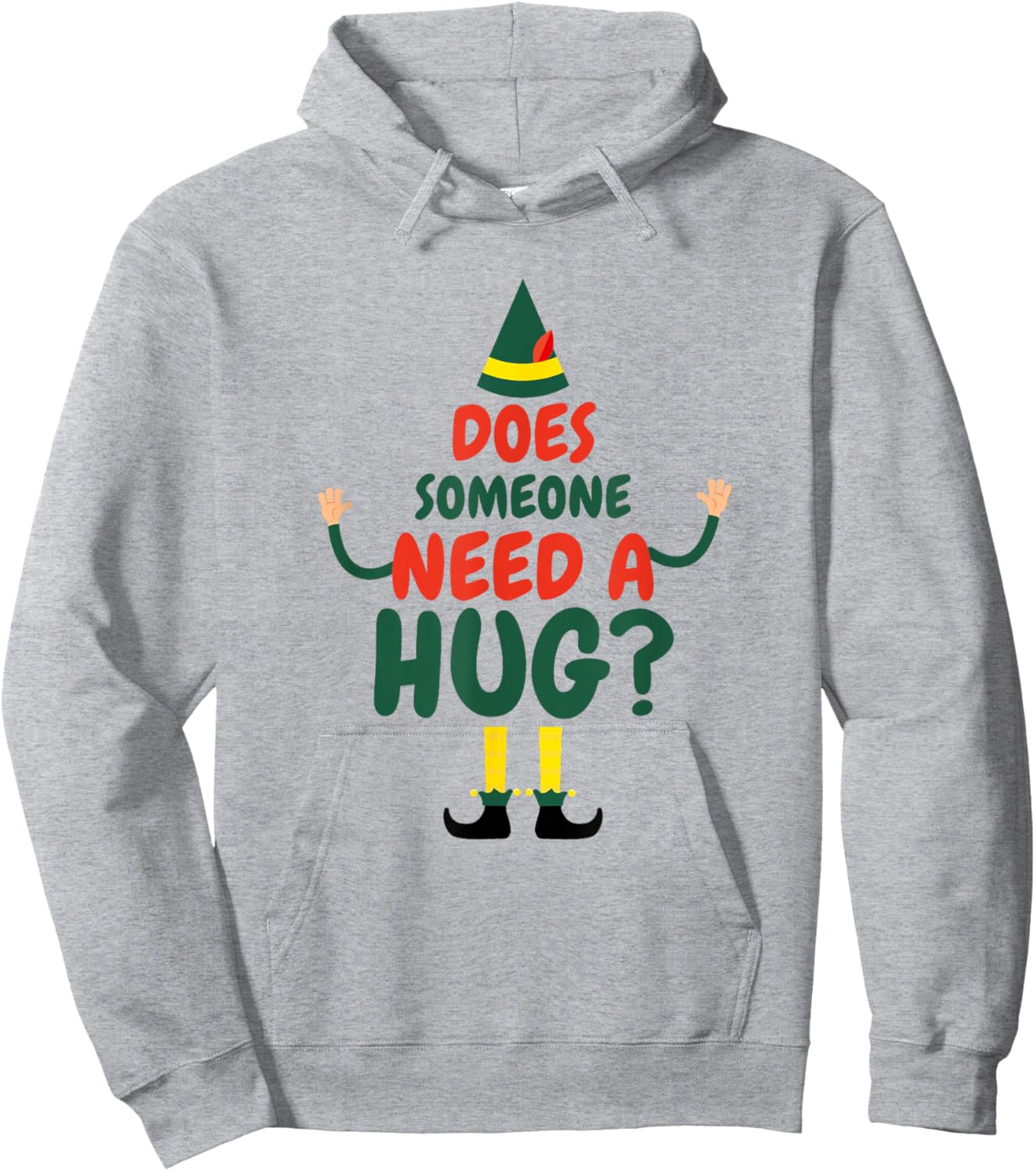 Does Someone Need A Hug Elf Funny Christmas Hoodie - Hoodie | Ash