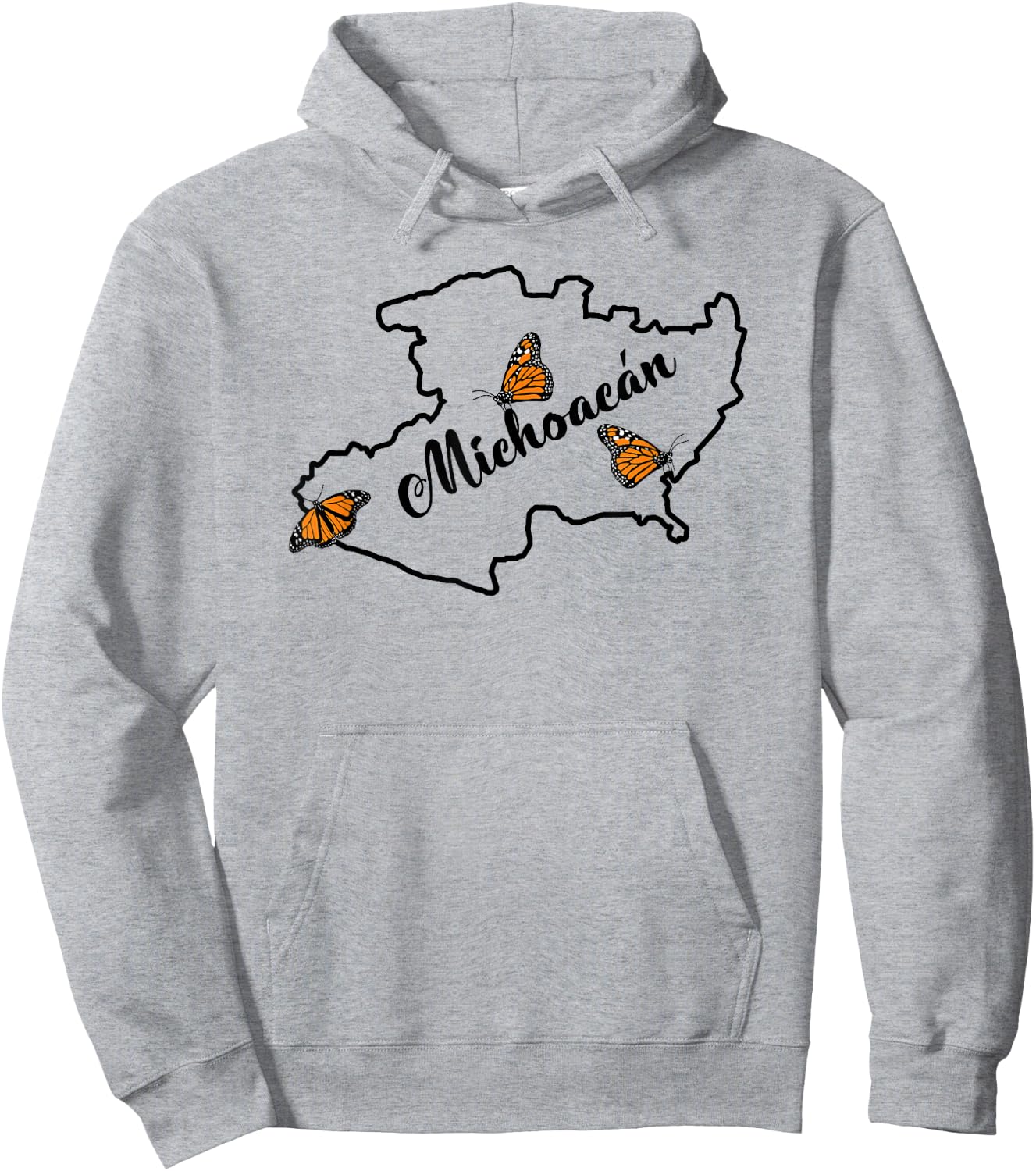Michoacan, Mariposa Monarca Hoodie - Hoodie | Ash