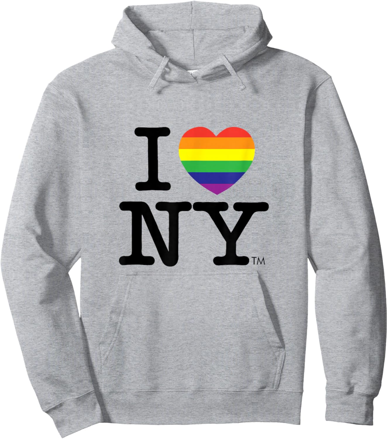 I Love NY Rainbow Pride Logo Hoodie - Hoodie | Ash