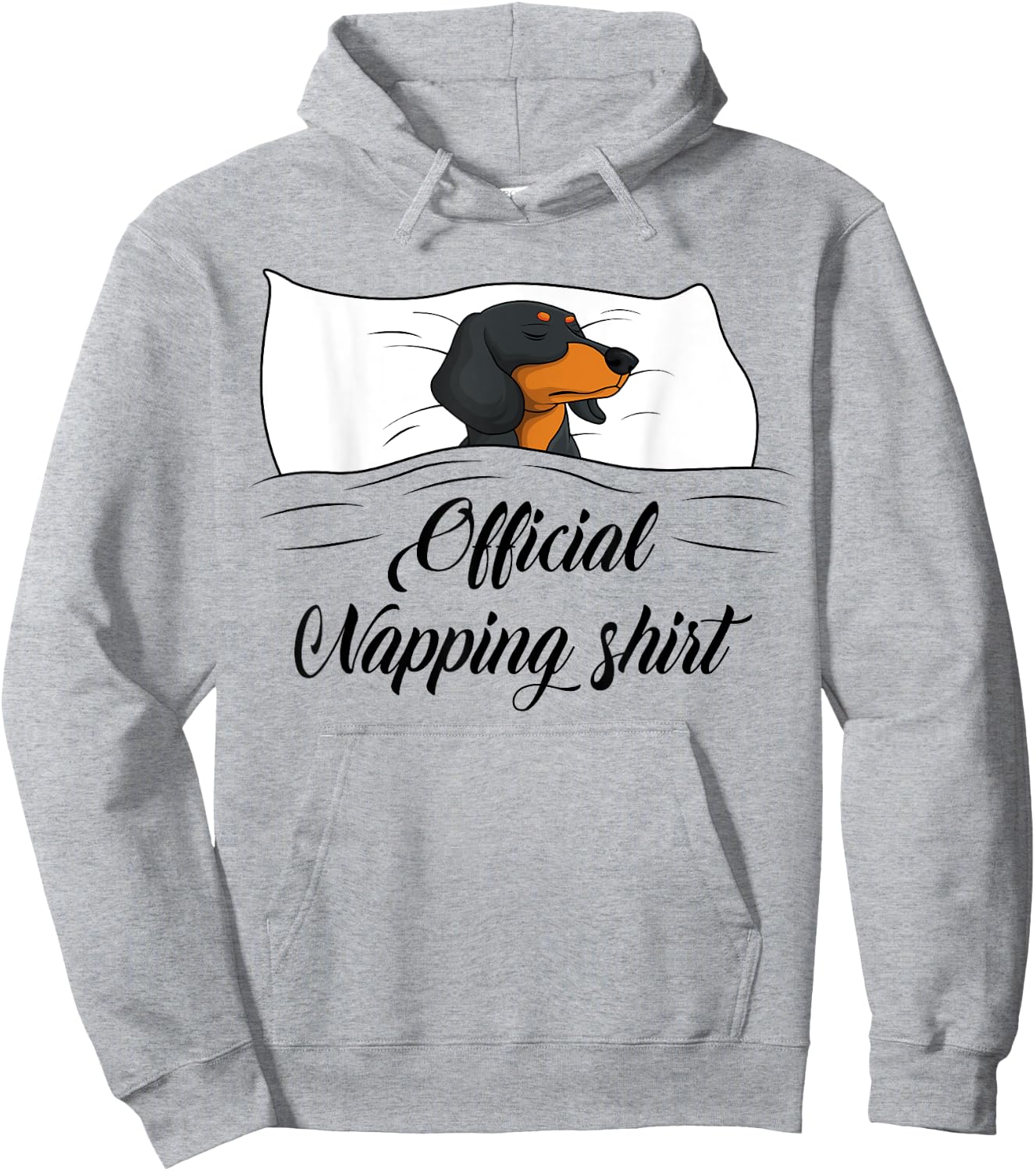 Sleeping Dachshund Pyjamas Dog Lover Gift Official Napping Hoodie - Hoodie | Ash