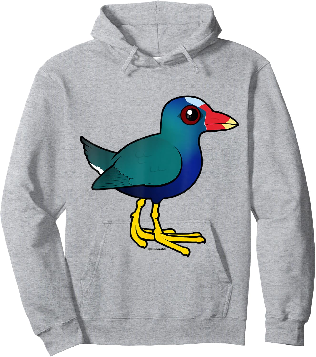 Funny Cartoon Purple Gallinule Birdorable Cute Bird Hoodie - Hoodie | Ash