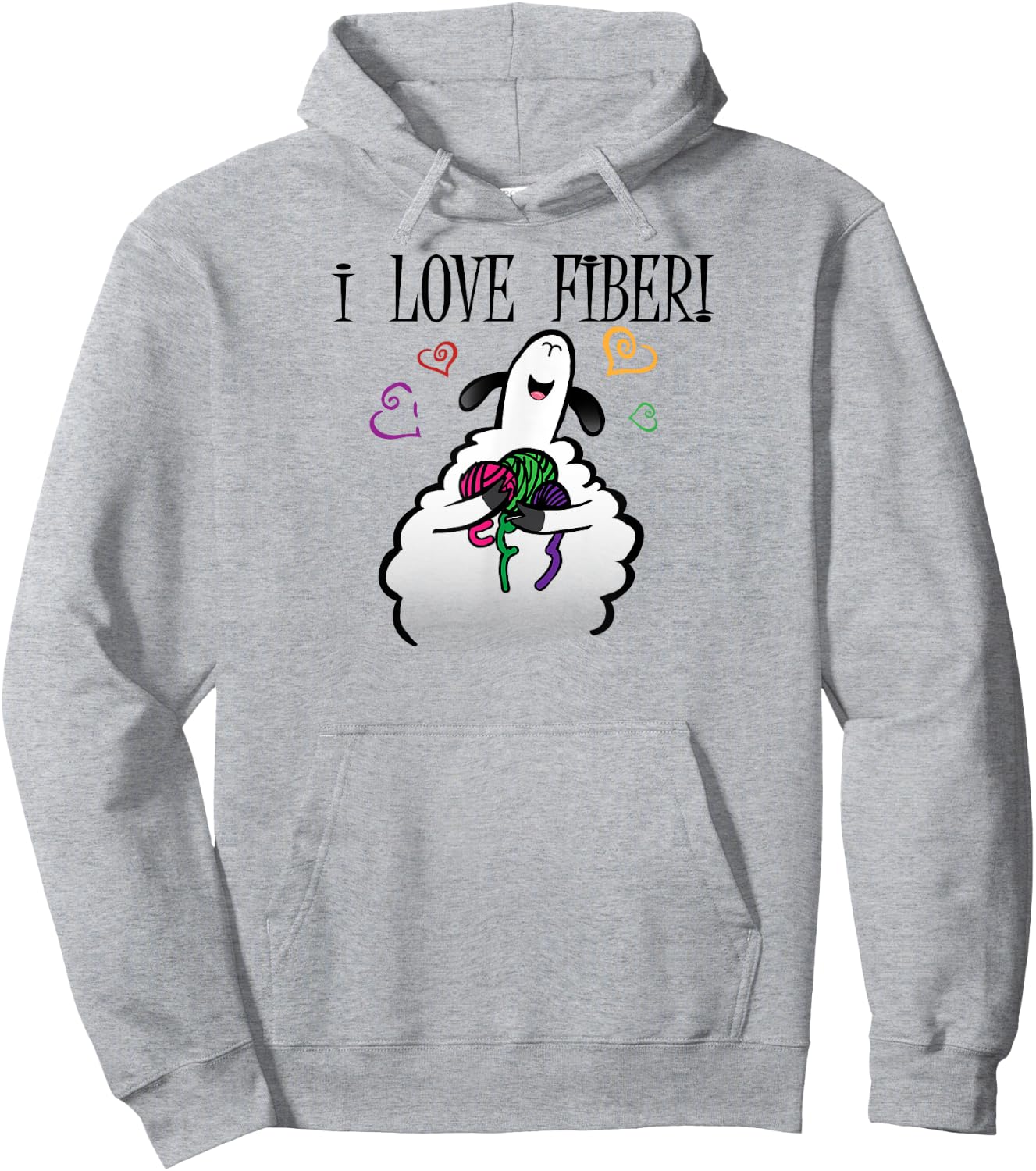 I love fibre Handspinning Funny sheep Hoodie - Hoodie | Ash