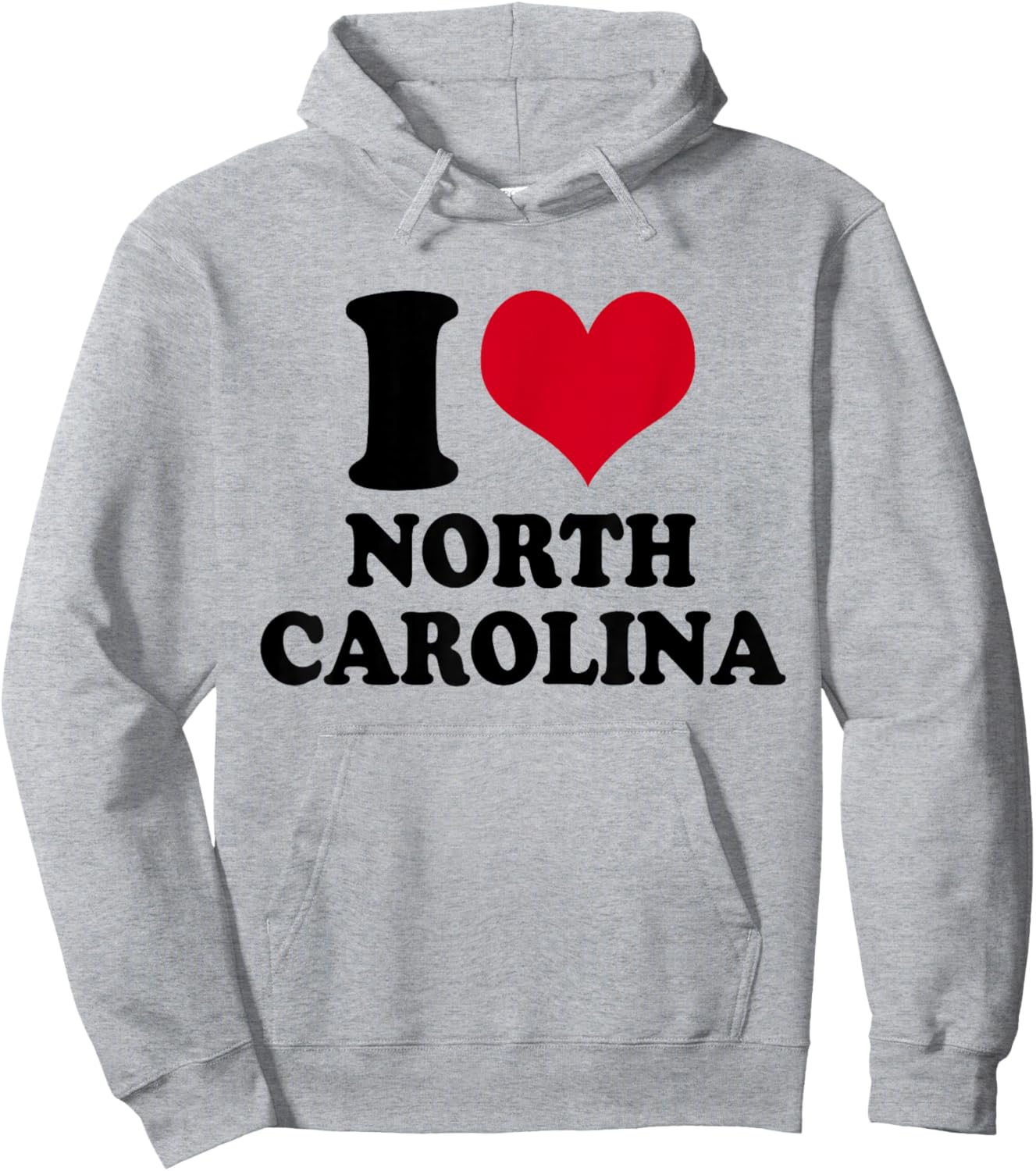 I Love North Carolina NC Hoodie - Hoodie | Ash