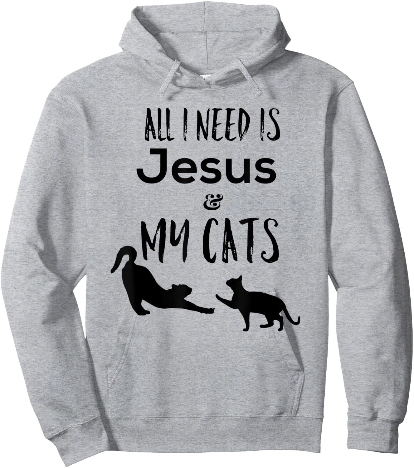 All I need is Jesus and My Cats Funny Hoodie - Hoodie | Ash