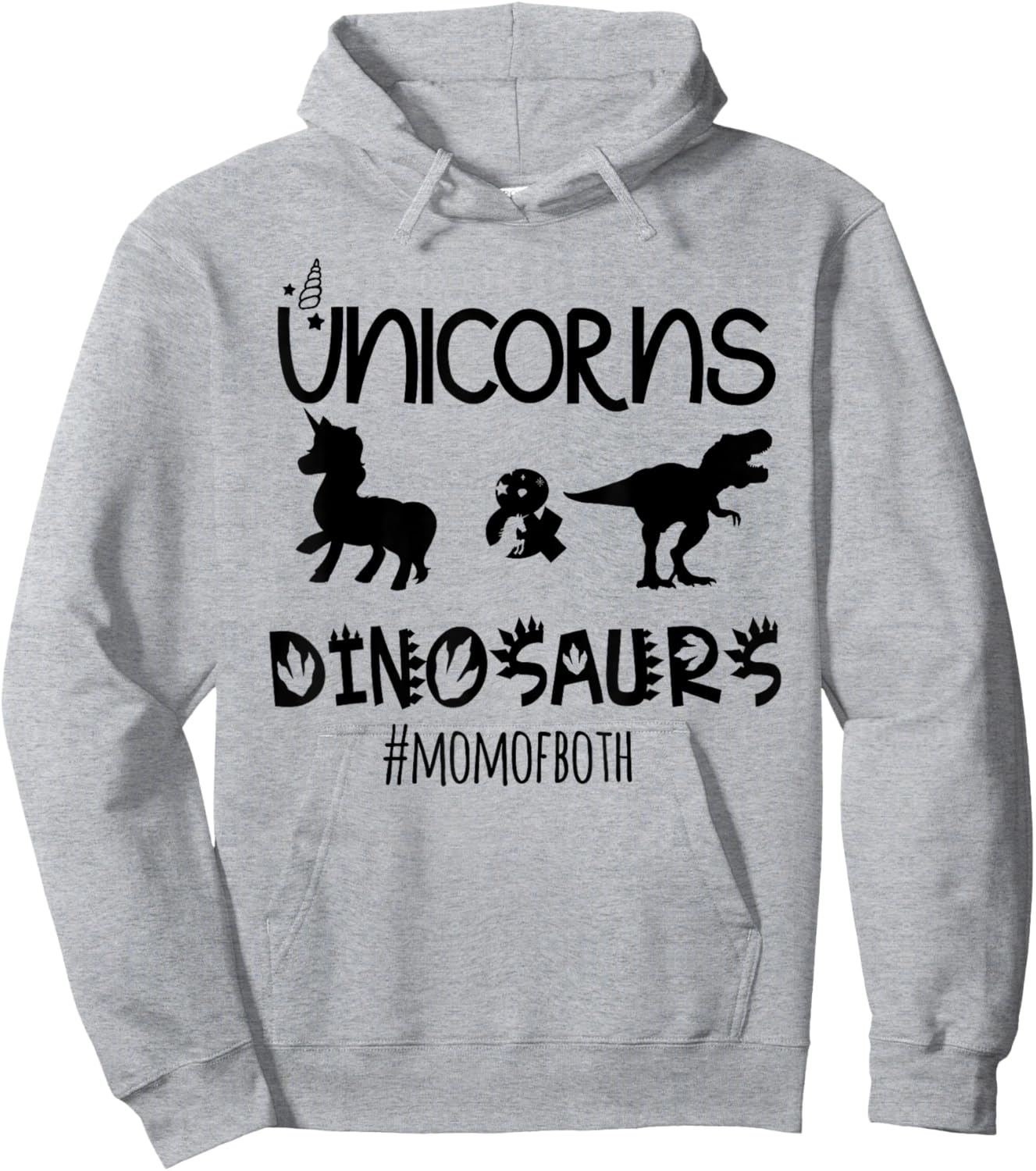 Funny unicorn and dinosaur design for birthday mom Hoodie - Hoodie | Ash