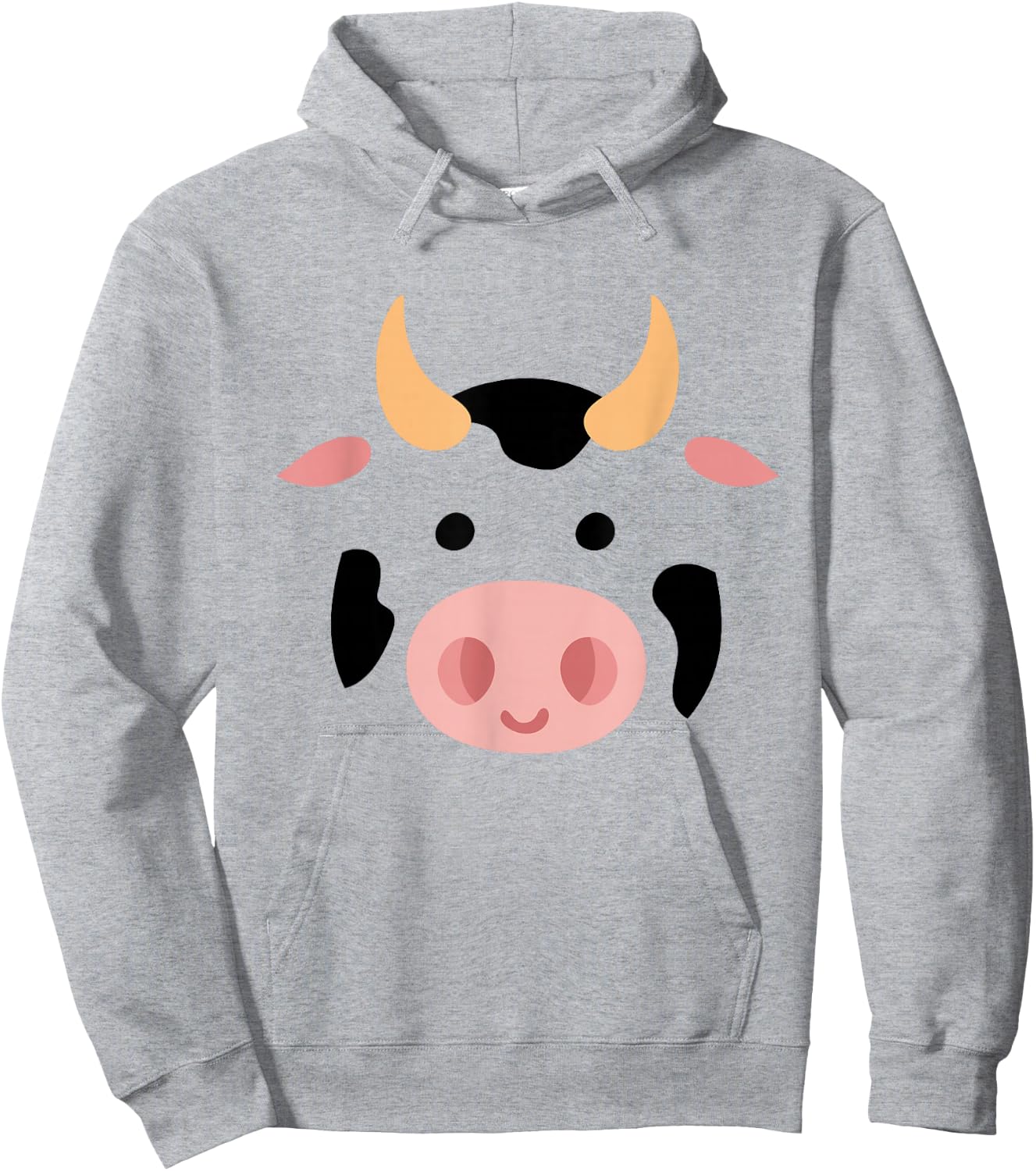 Big Cow Face Costume Funny Lazy Halloween Costume Hoodie - Hoodie | Ash