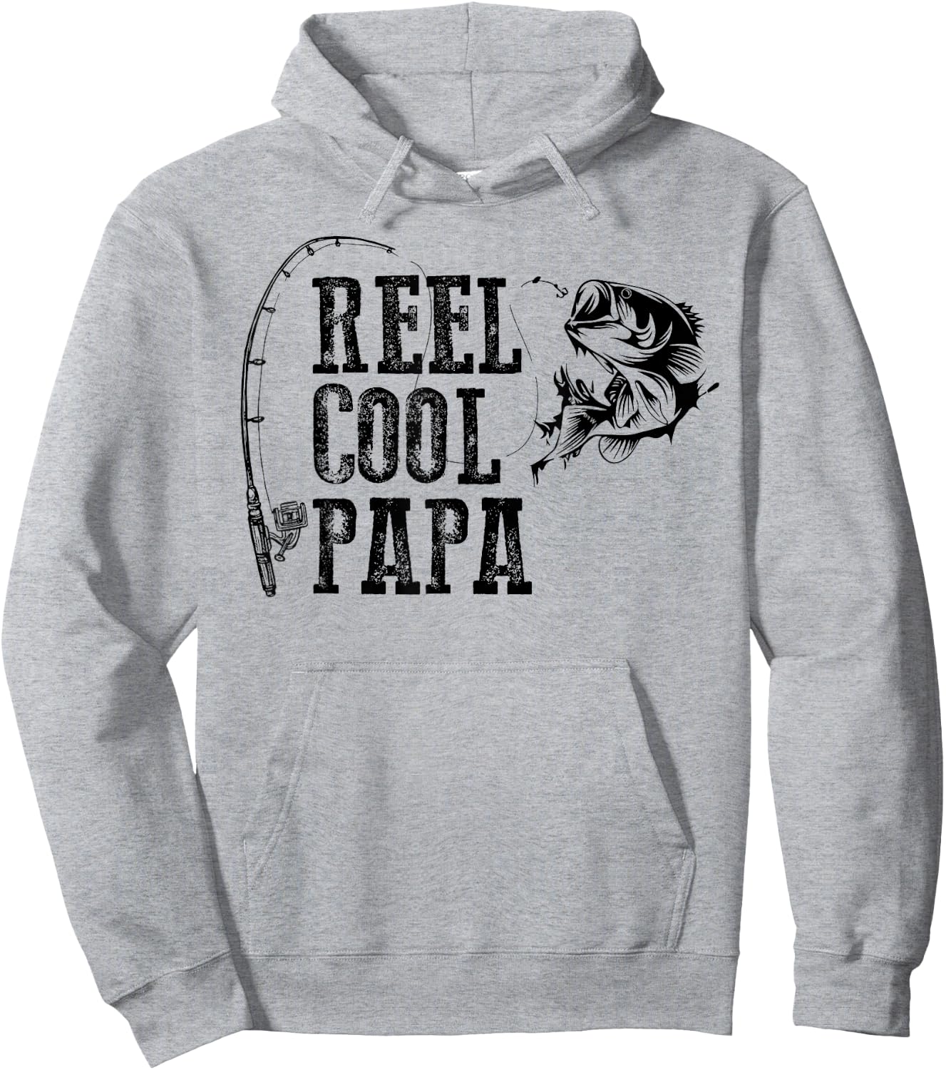 Papa Fishing: Reel Cool Papa Funny Gift Hoodie - Hoodie | Ash