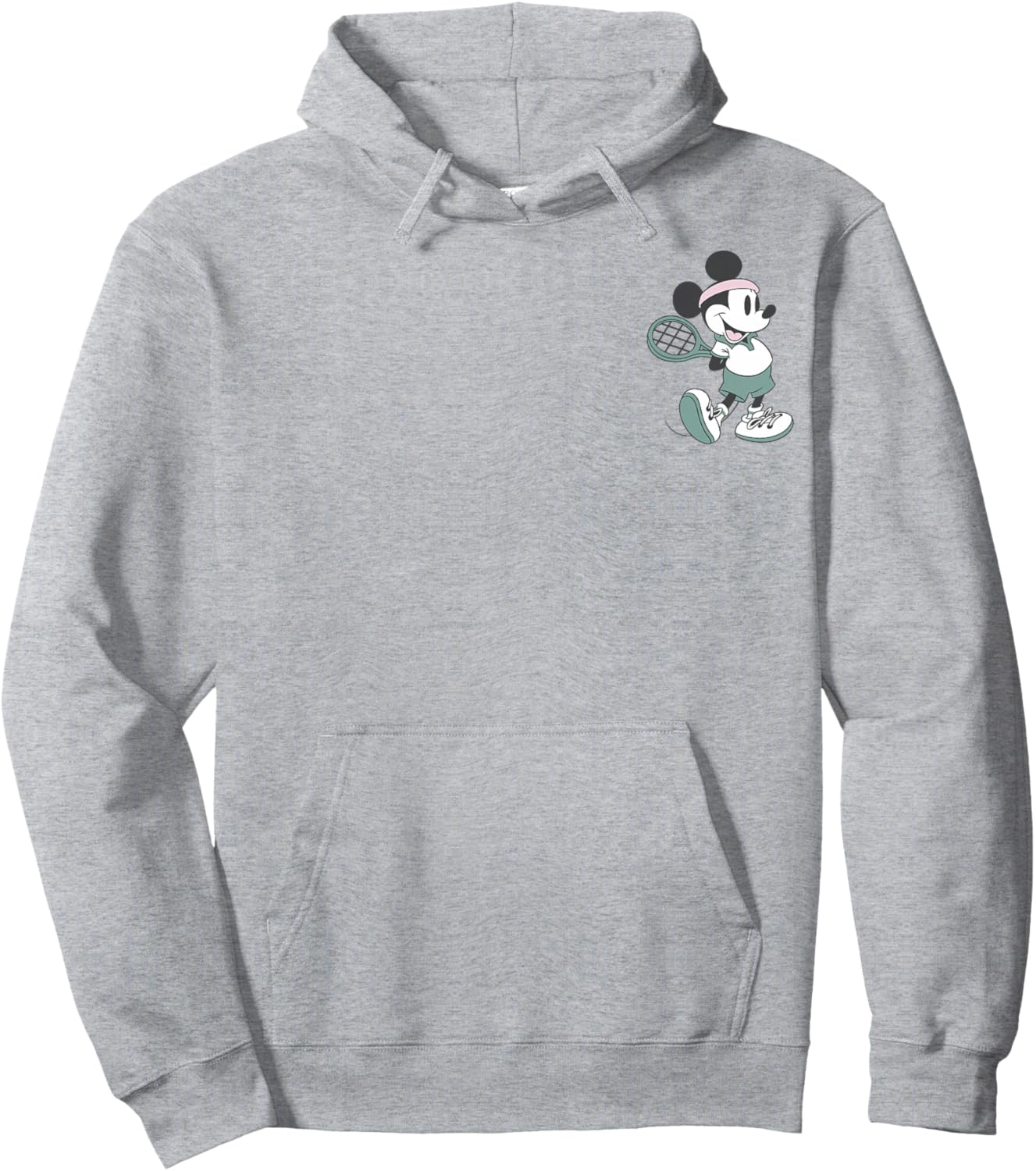 Disney Mickey and Friends Retro Tennis Mickey Pocket Logo Hoodie - Hoodie | Ash